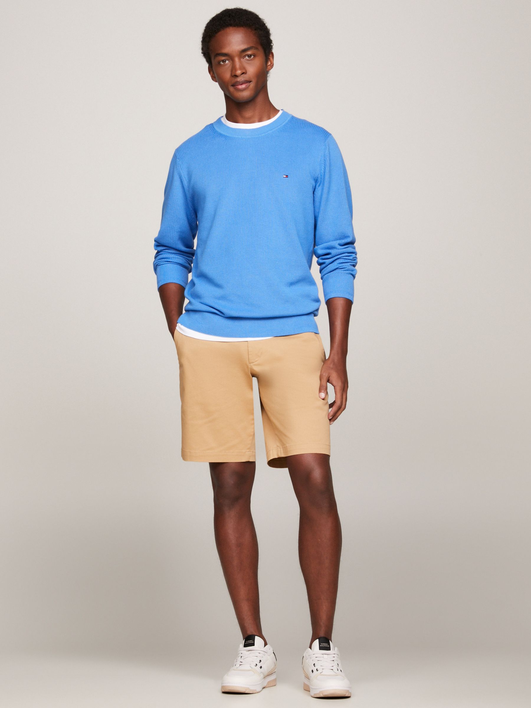 Tommy Hilfiger Chain Ridge Structure Jumper, Blue at John Lewis & Partners