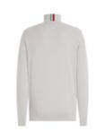 Tommy Hilfiger B&T Zip Through Organic Cotton Jumper, Light Grey Heather