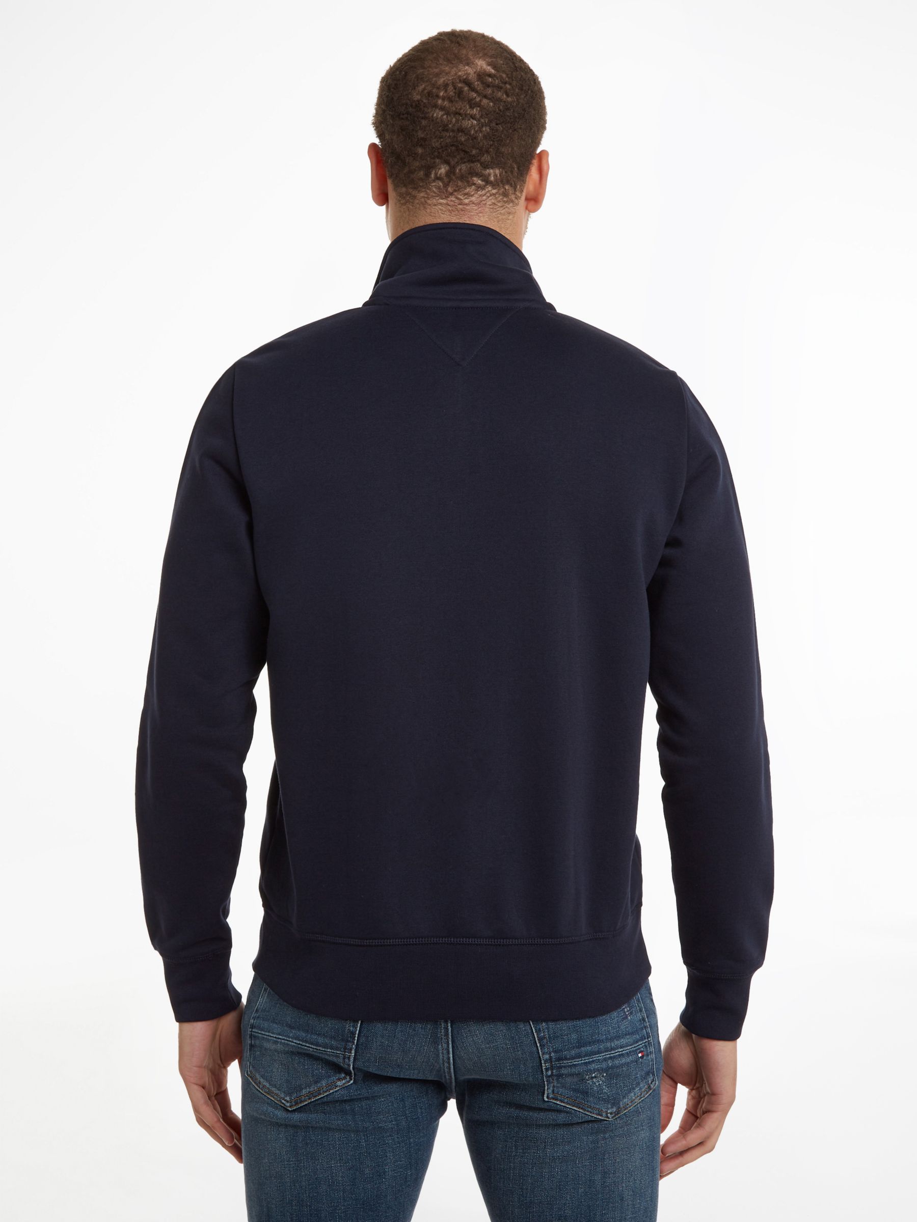 Tommy Hilfiger Logo Zip Through Sweatshirt, Desert Sky, XL