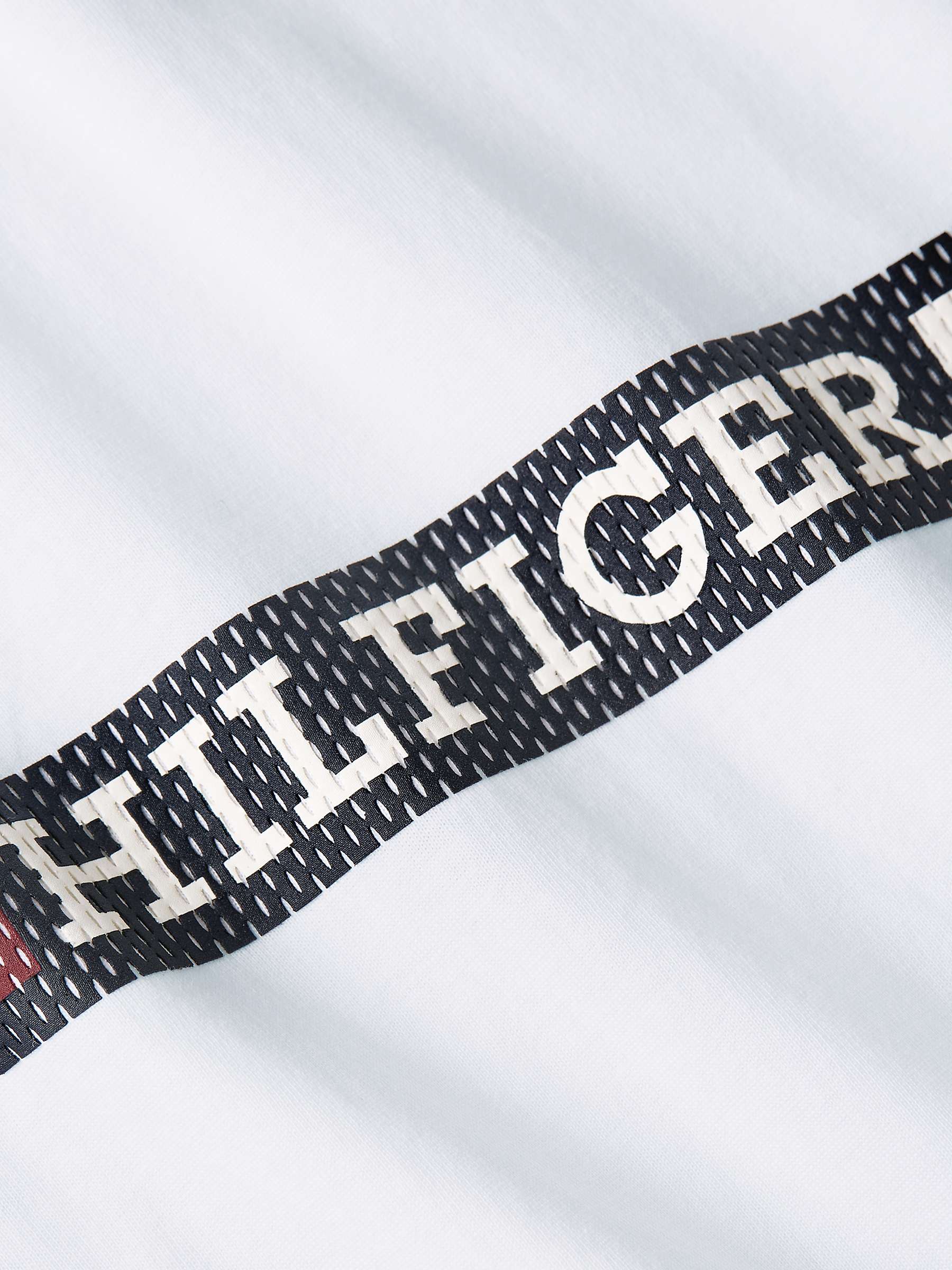 Tommy Hilfiger Monotype Chest Strip T-Shirt, White at John Lewis & Partners