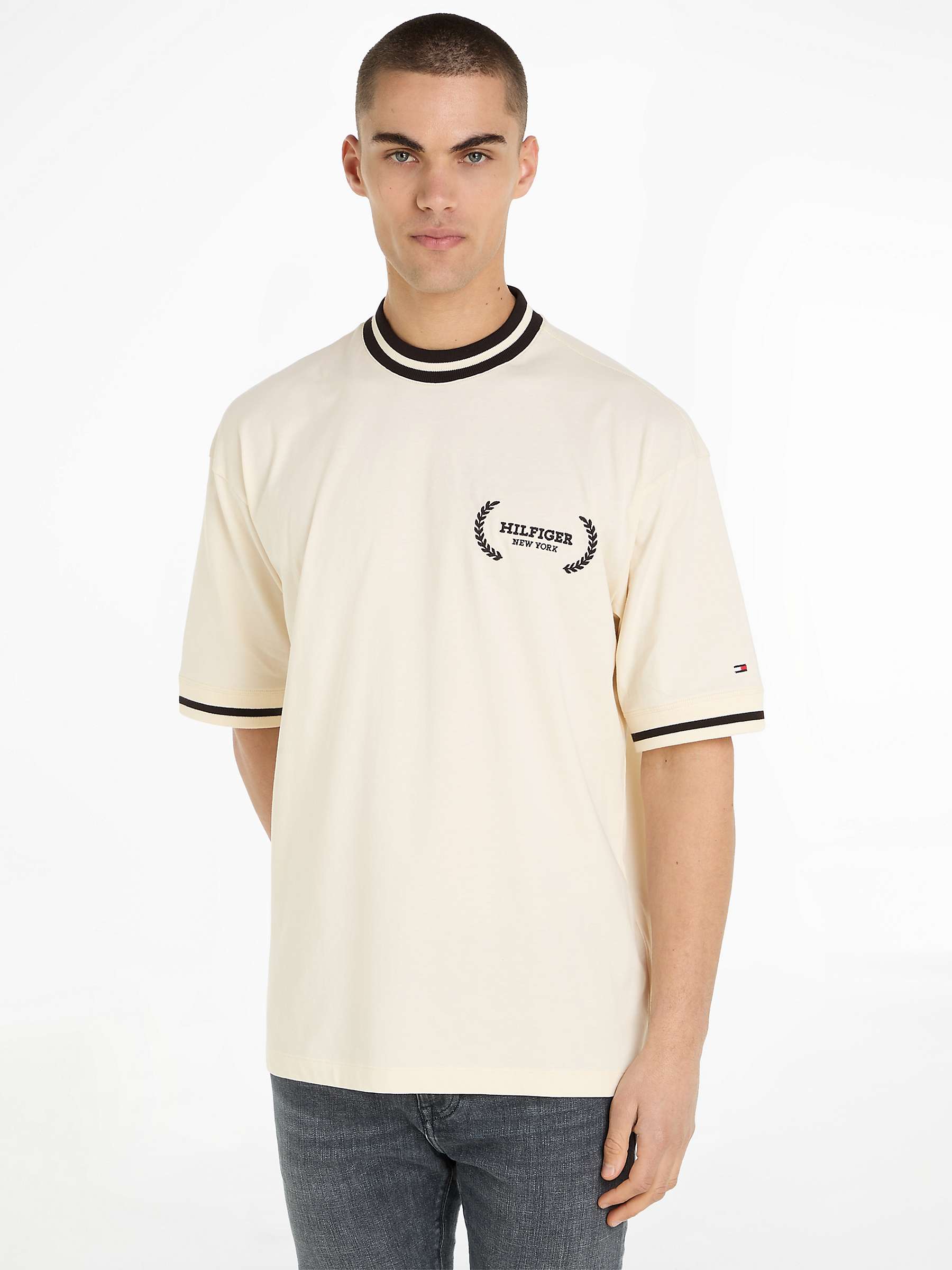 Buy Tommy Hilfiger Tipped Cotton T-Shirt, Calico Online at johnlewis.com