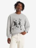 Levi's Relaxed Graphic Crew Jumper, Grey/Multi, Grey/Multi