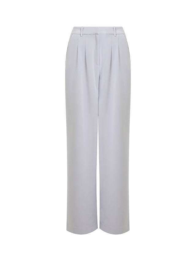 French Connection Echo Wide Leg Crepe Trousers, Alloy               