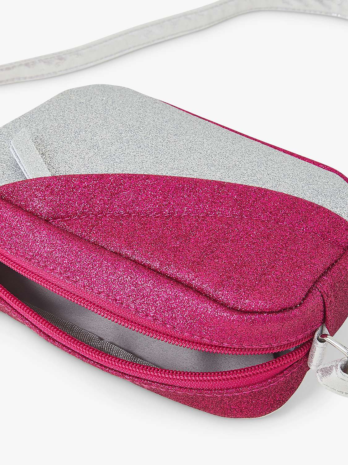 Buy Angels by Accessorize Kids' Glitter Panel Cross Body Bag, Silver Online at johnlewis.com