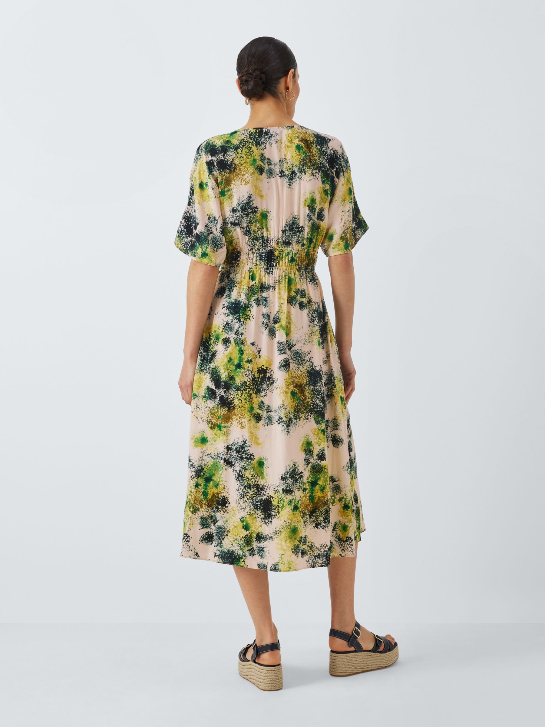John Lewis Abstract Petal Floral Dress, Multi, 8