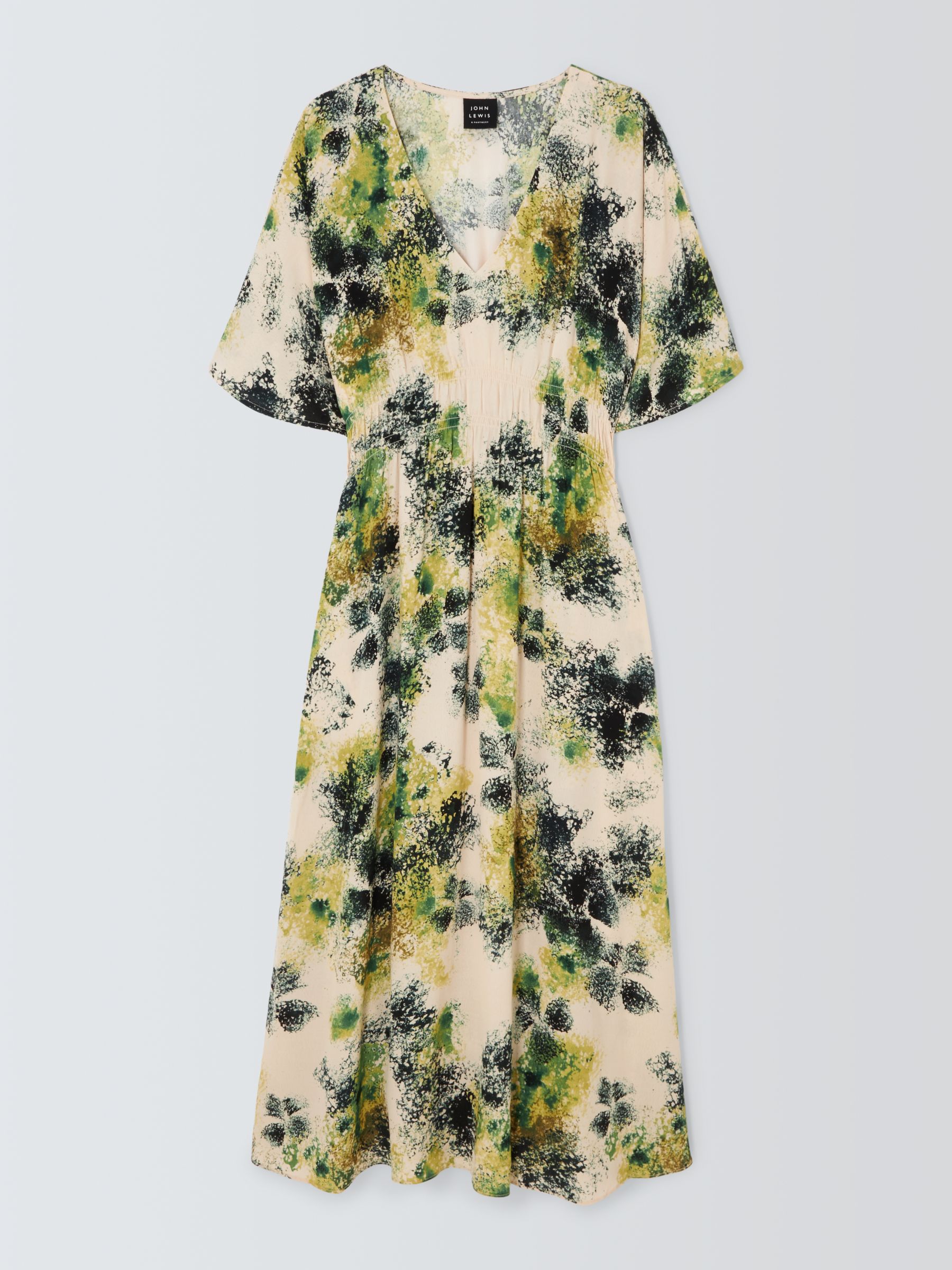 John Lewis Abstract Petal Floral Dress, Multi, 8