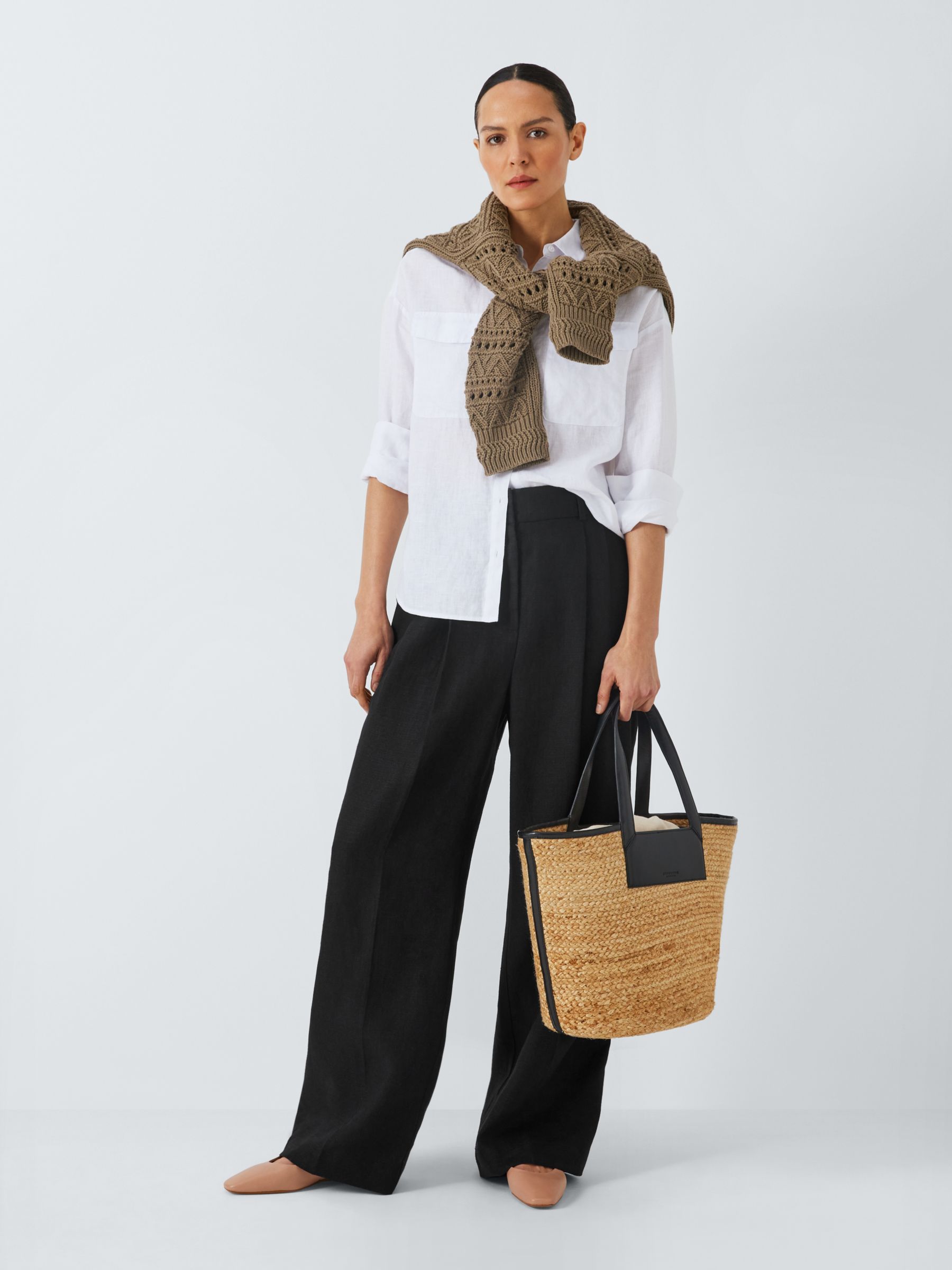 Buy John Lewis Basketweave Linen Trousers Online at johnlewis.com