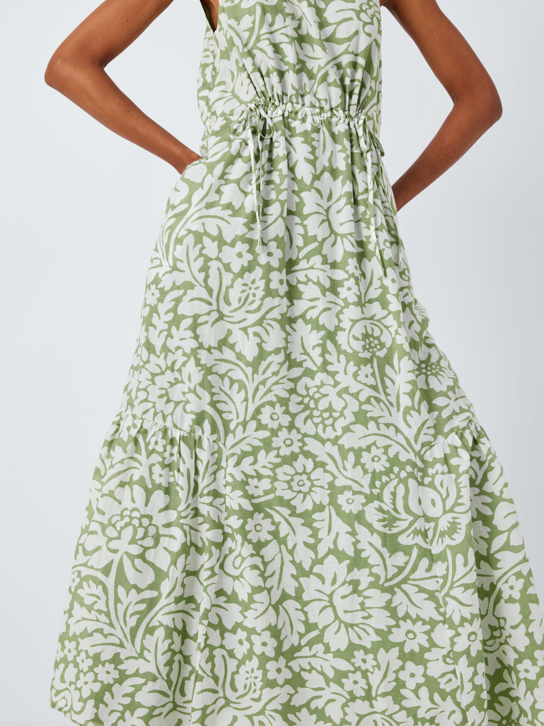 John Lewis Aelia Bloom Maxi Dress, Green/Multi, 16