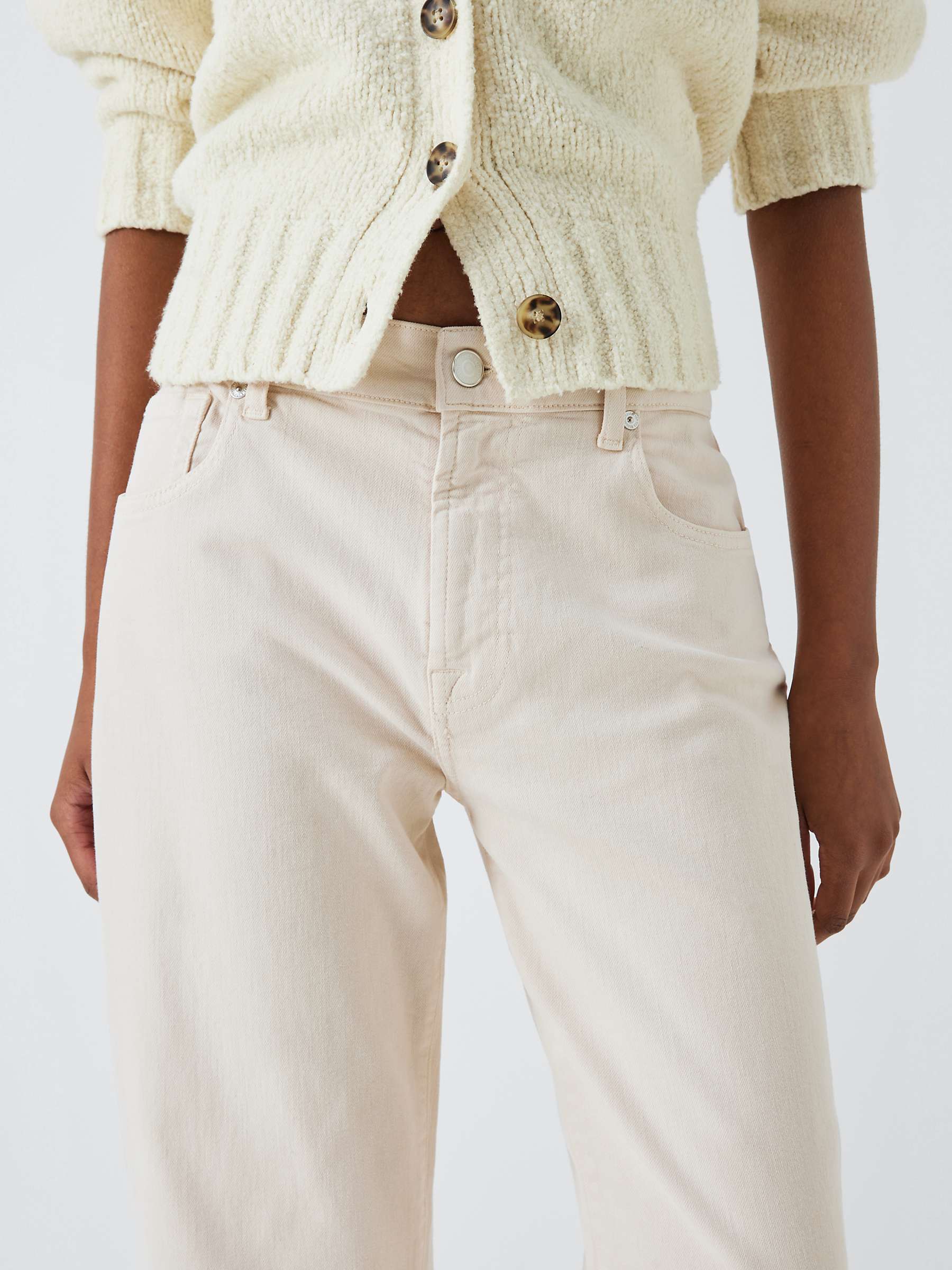 Buy 7 For All Mankind Ellie Mid Rise Straight Leg Jeans, Off White Online at johnlewis.com
