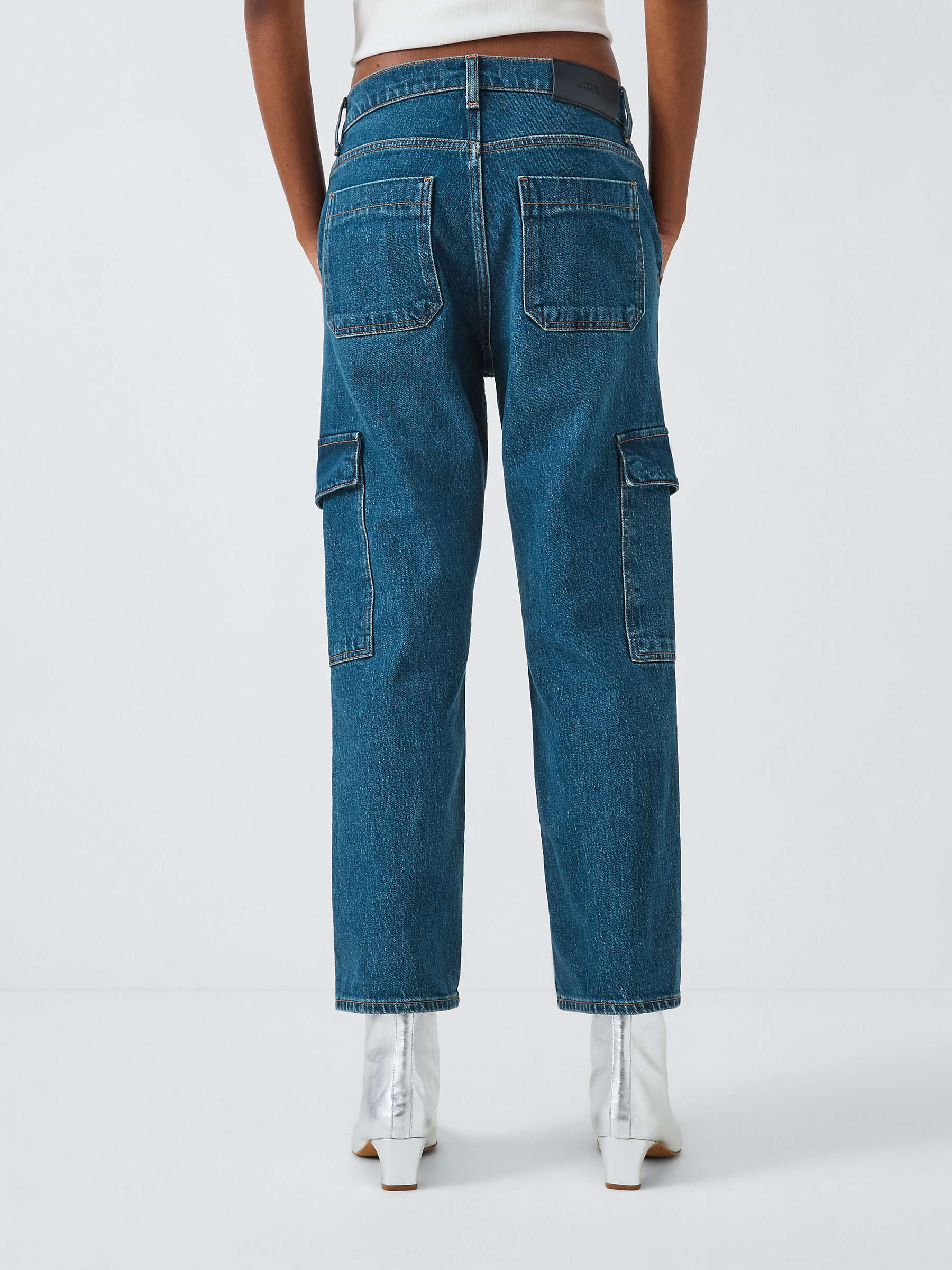 Buy 7 For All Mankind Cargo Logan High Waist Straight Cropped Jeans, Blue Bell Online at johnlewis.com