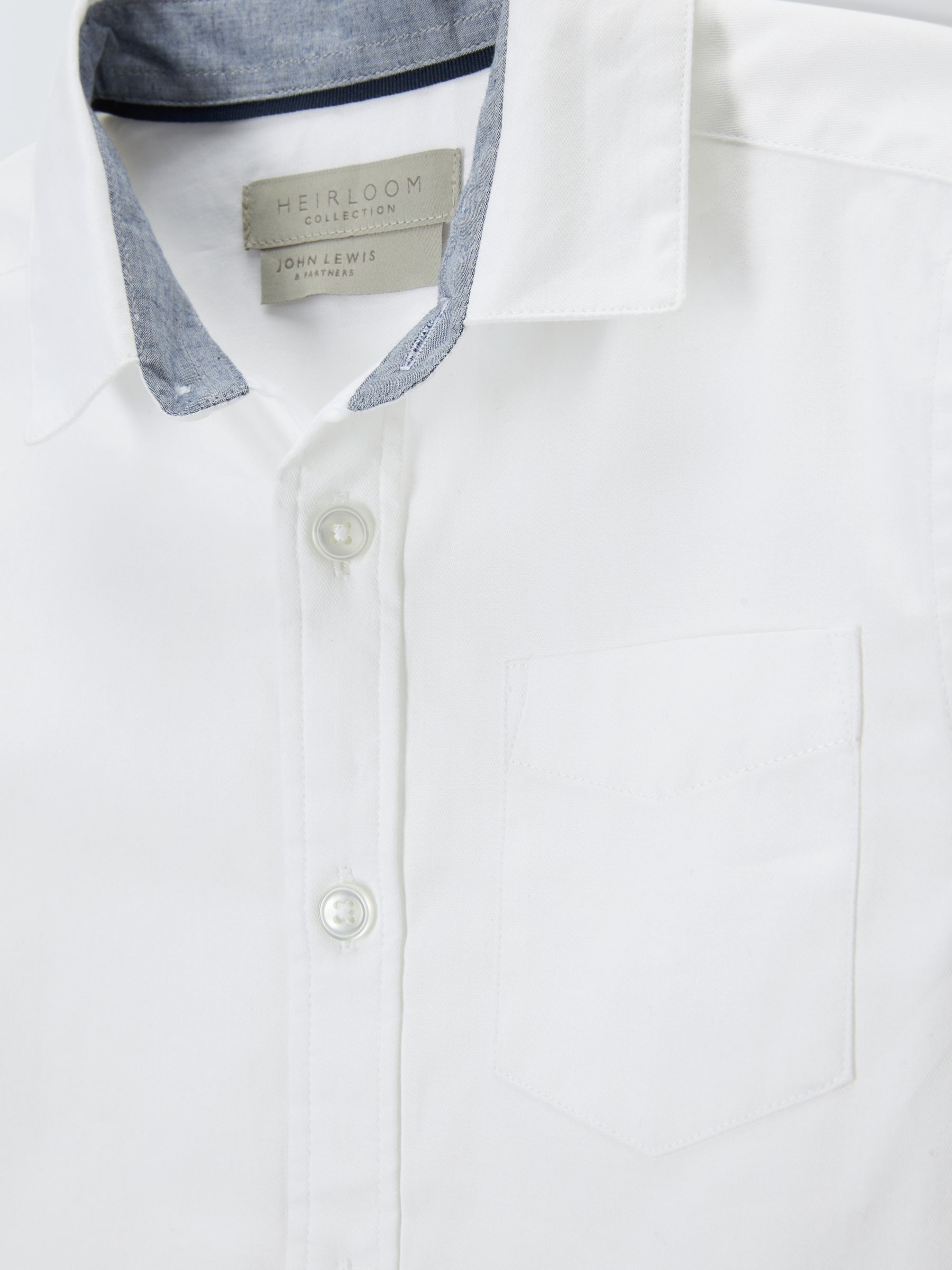Buy John Lewis Heirloom Collection Textured Cotton Long Sleeve Shirt, White Online at johnlewis.com