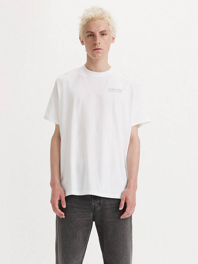 Levi's Short Sleeve Relaxed Fit T-Shirt, Chrome White at John Lewis ...