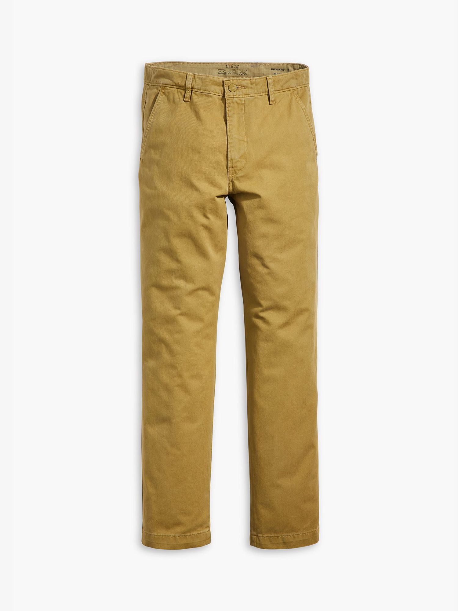 Levi's Chino Authentic Straight Trousers, Khaki at John Lewis & Partners