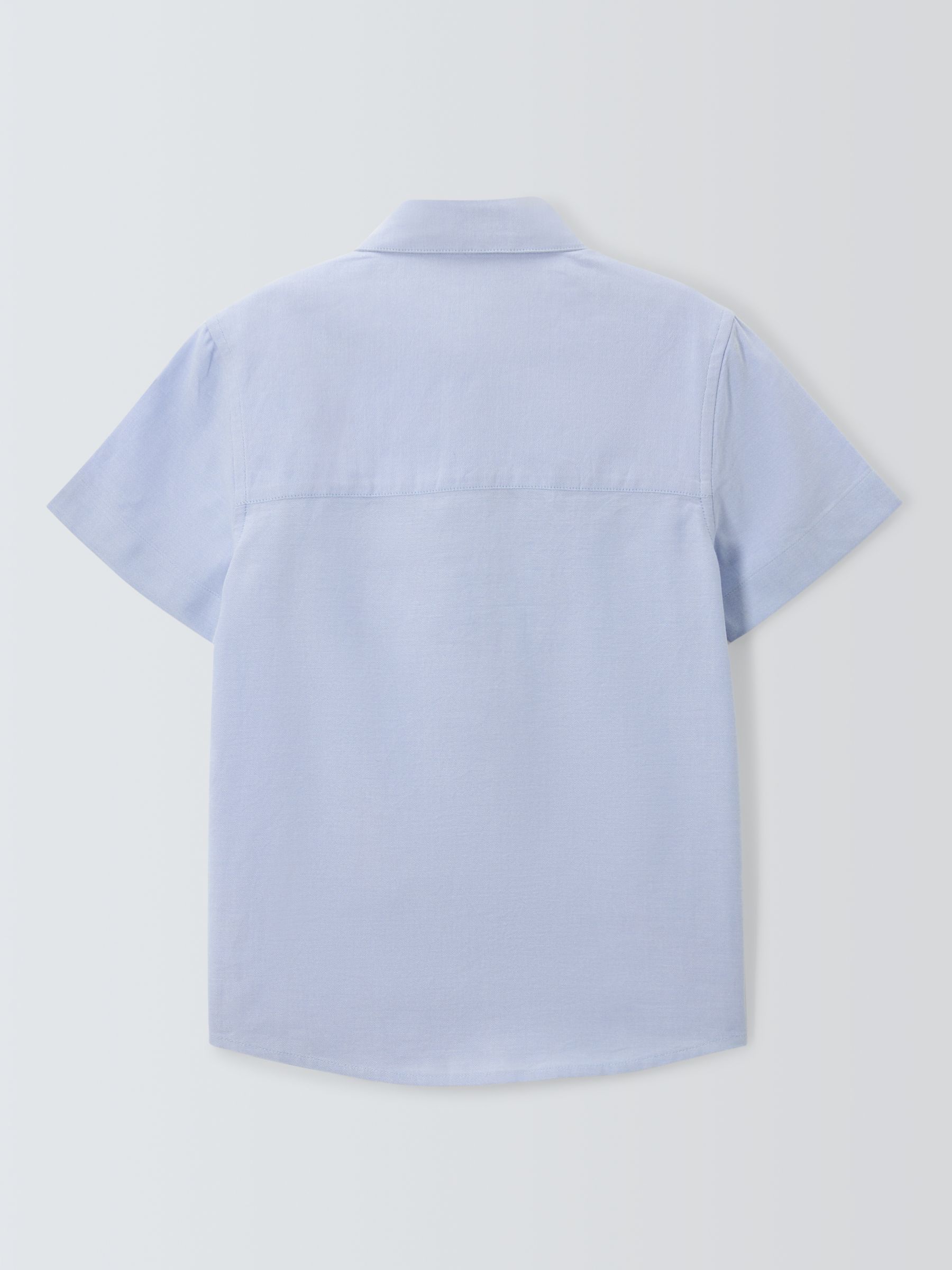 John Lewis Heirloom Collection Kids' Oxford Short Sleeve Shirt, Blue, 11 years