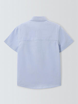 John Lewis Heirloom Collection Kids' Oxford Short Sleeve Shirt, Blue