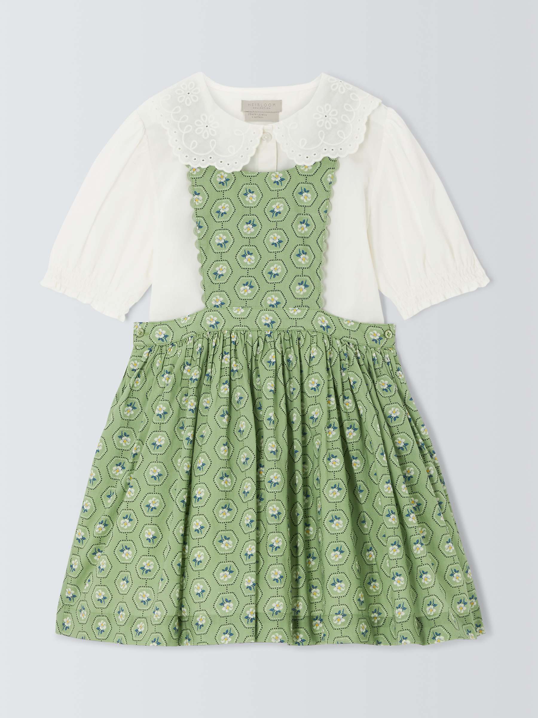 Buy John Lewis Heirloom Collection Floral Pinafore Dress & Top Set, Multi Online at johnlewis.com