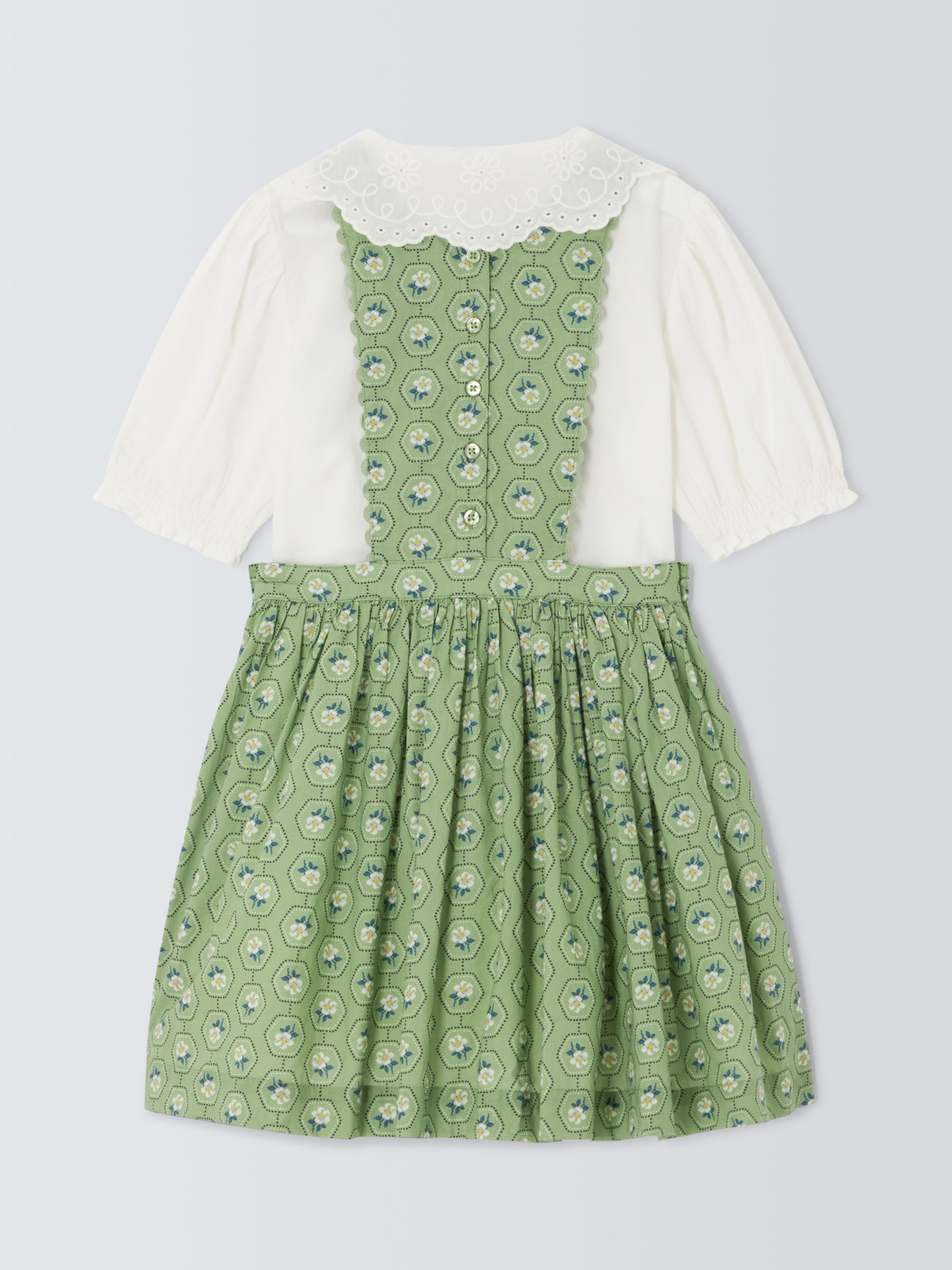 John Lewis Heirloom Collection Floral Pinafore Dress & Top Set, Multi, 7 years