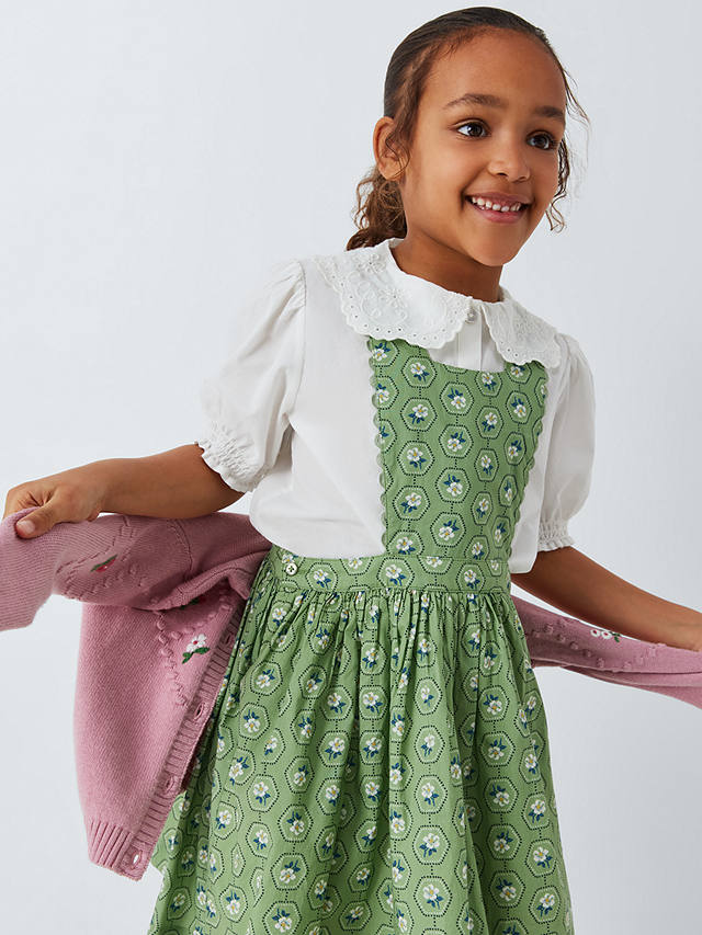 John Lewis Heirloom Collection Floral Pinafore Dress & Top Set, Multi