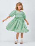 John Lewis Heirloom Collection Kids' Chiffon Dobby Dress, Green