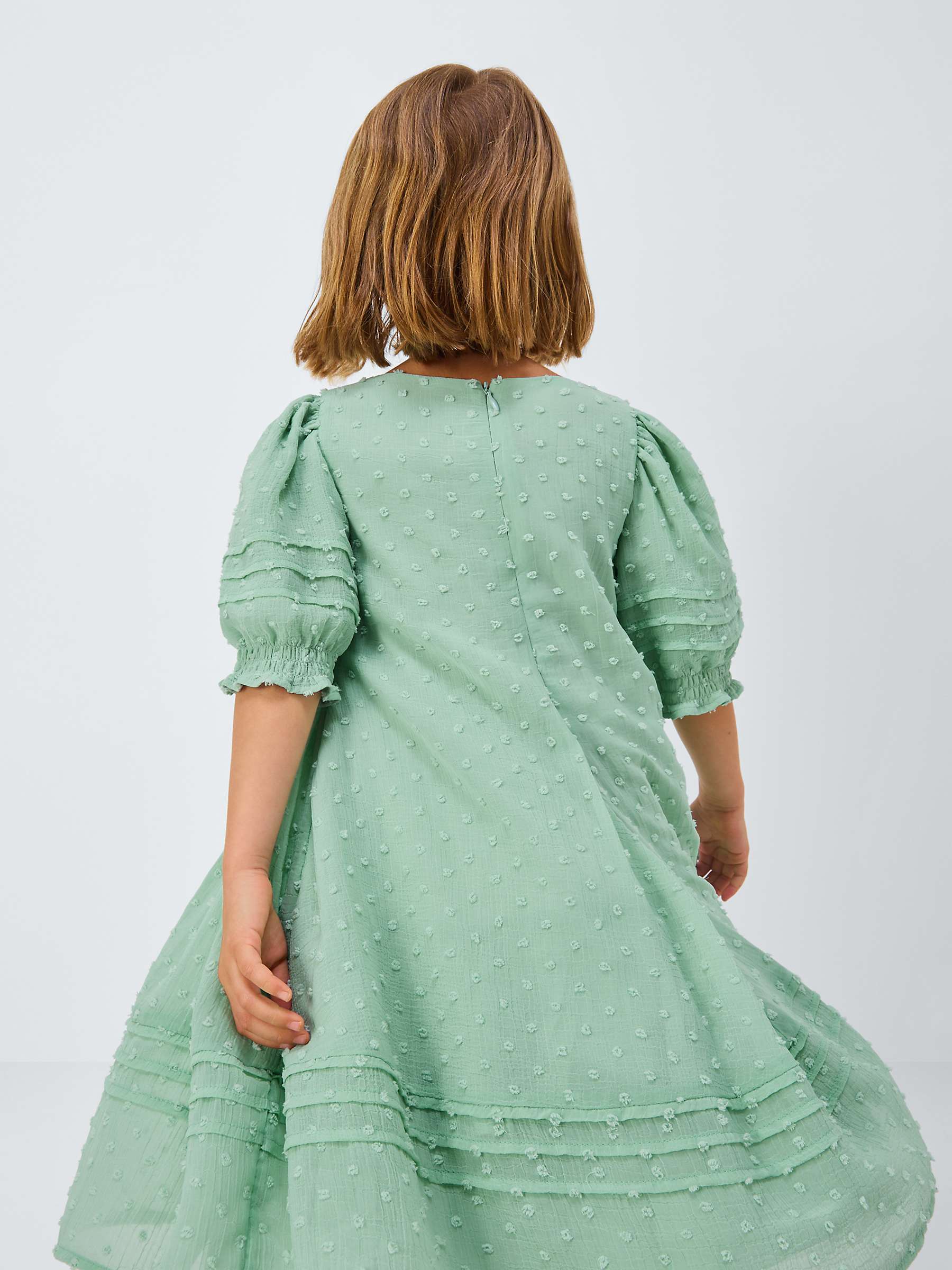 Buy John Lewis Heirloom Collection Kids' Chiffon Dobby Dress, Green Online at johnlewis.com