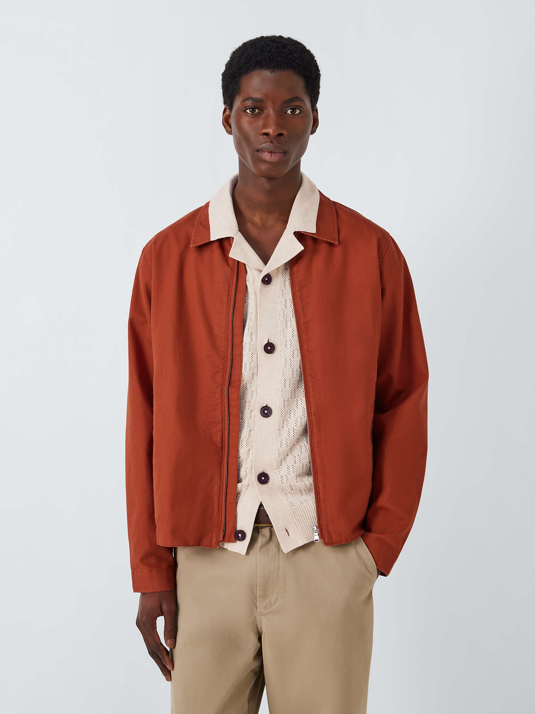 Buy John Lewis Men's Cotton Linen Zip Jacket Online at johnlewis.com