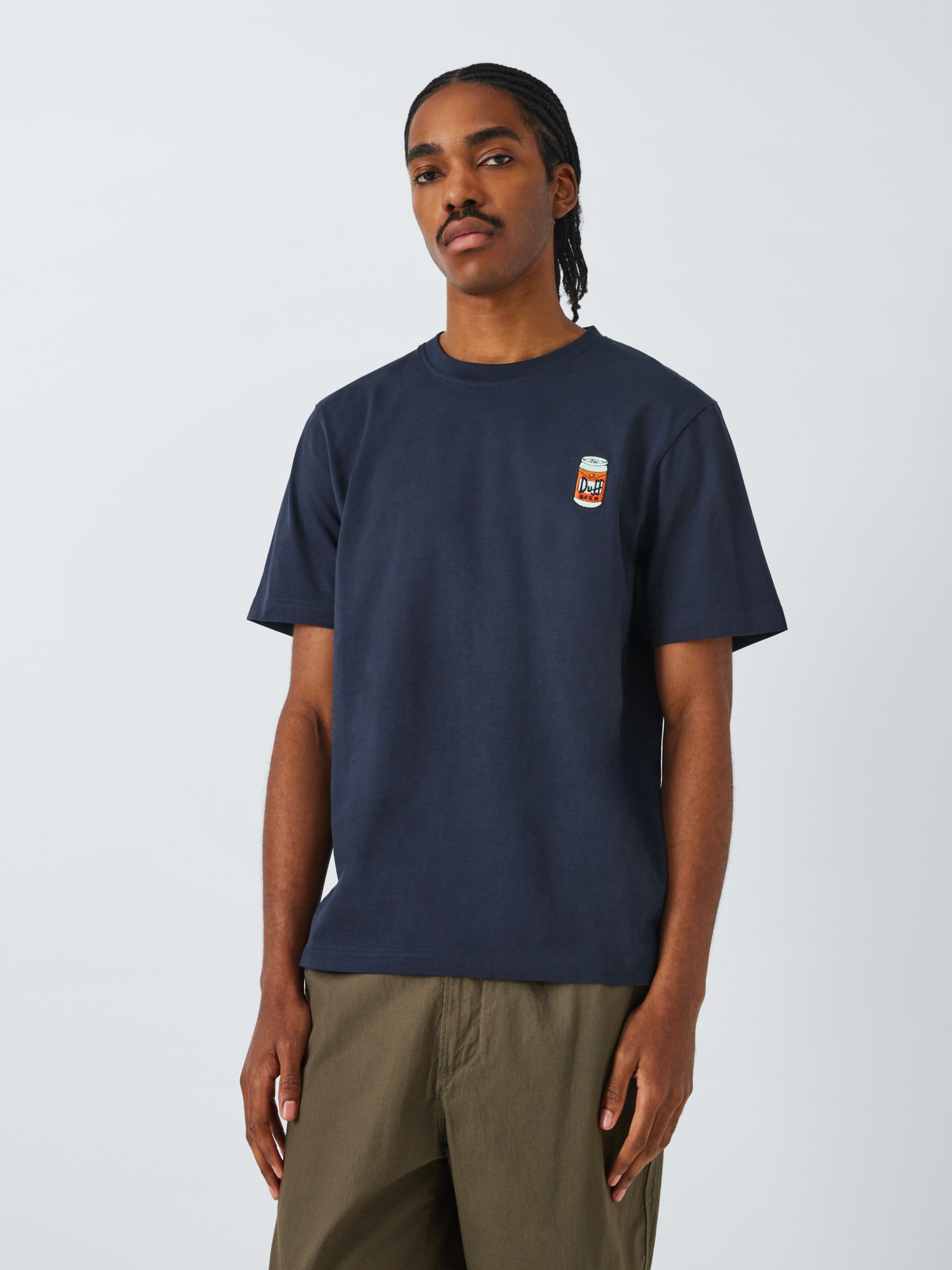 Buy John Lewis ANYDAY X The Simpsons Duff Beer Short Sleeve T-Shirt, Navy Online at johnlewis.com