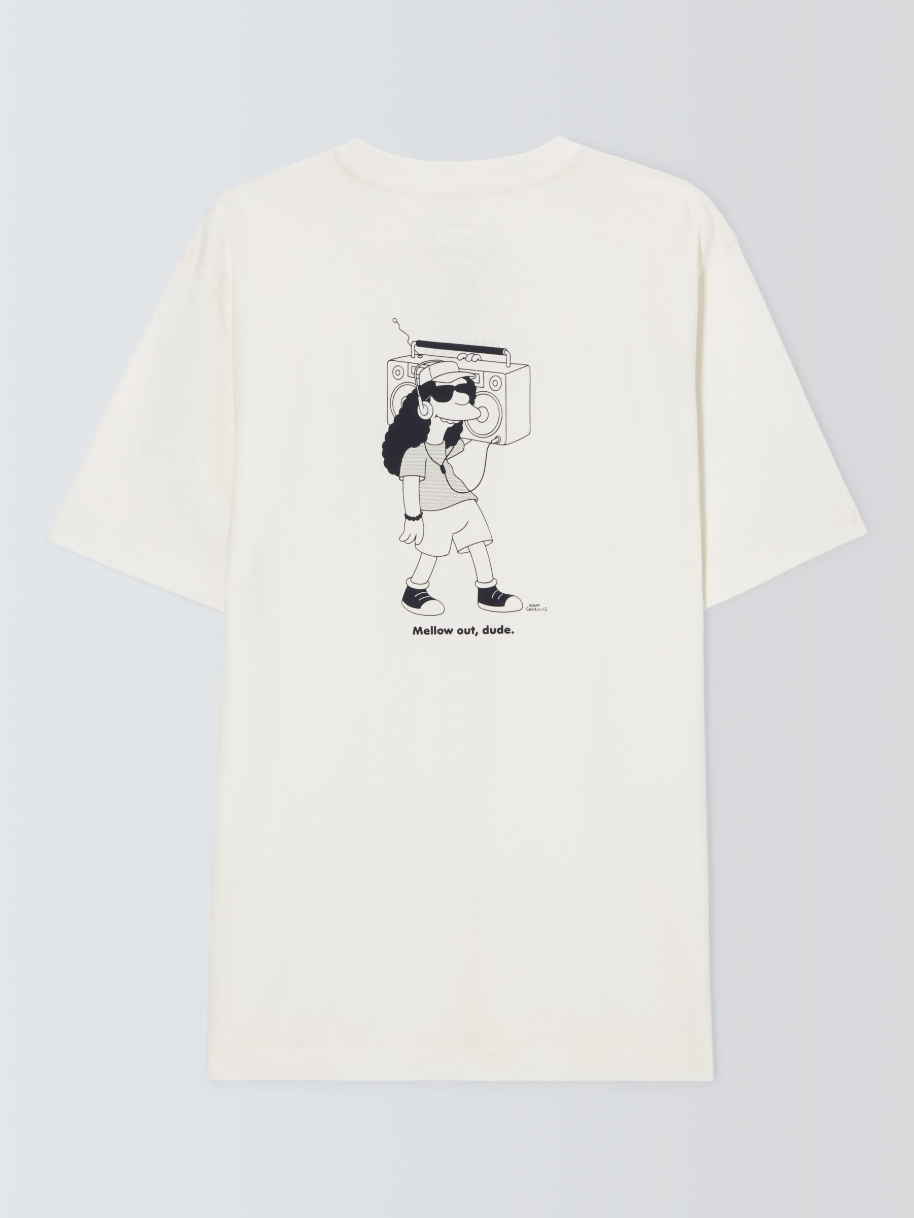 John Lewis ANYDAY X The Simpsons Otto Short Sleeve T-Shirt, Ecru, L