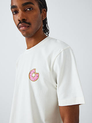 John Lewis ANYDAY X The Simpsons Doughnut Short Sleeve T-Shirt, Ecru