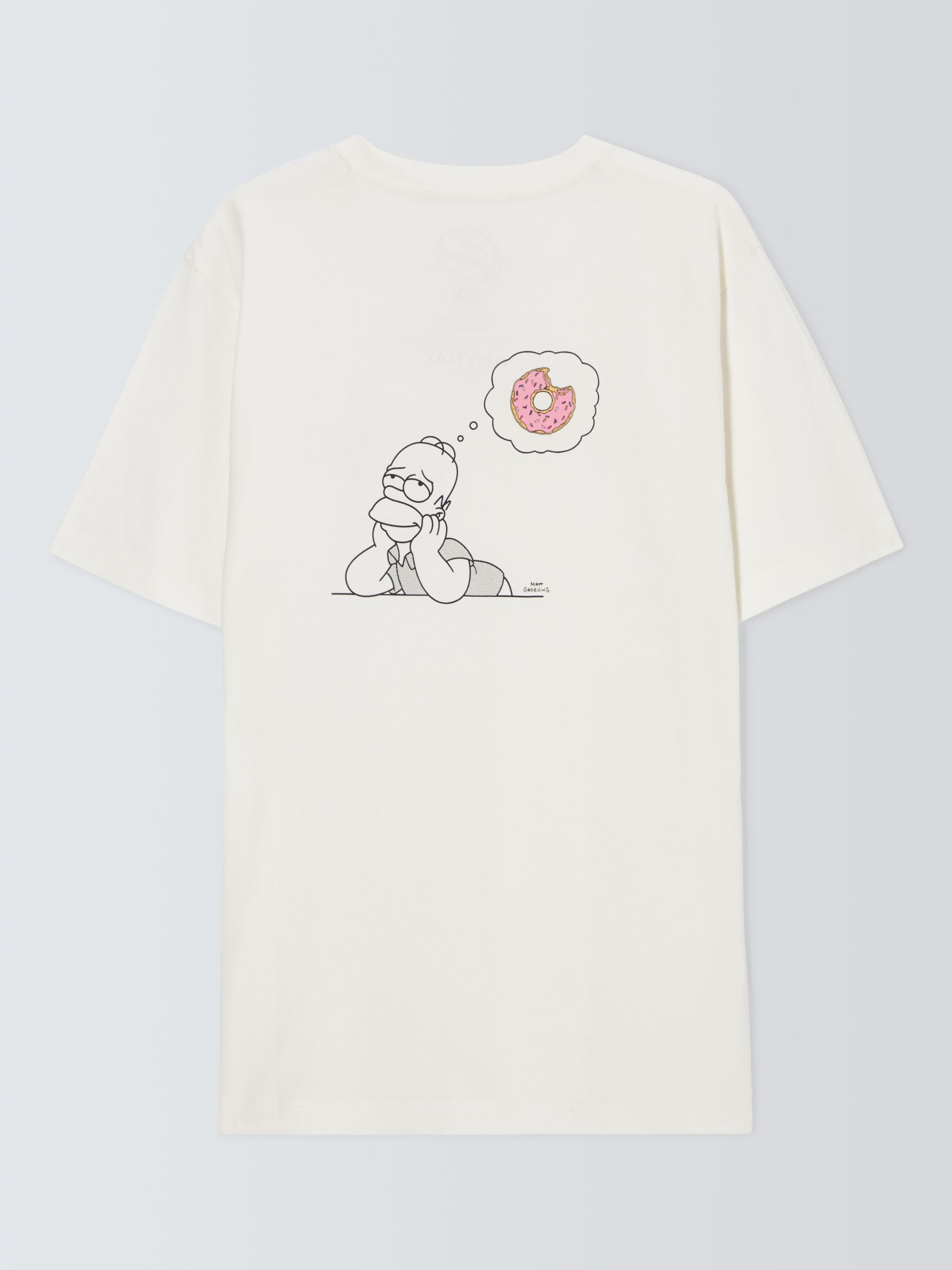 John Lewis ANYDAY X The Simpsons Doughnut Short Sleeve T-Shirt, Ecru, L