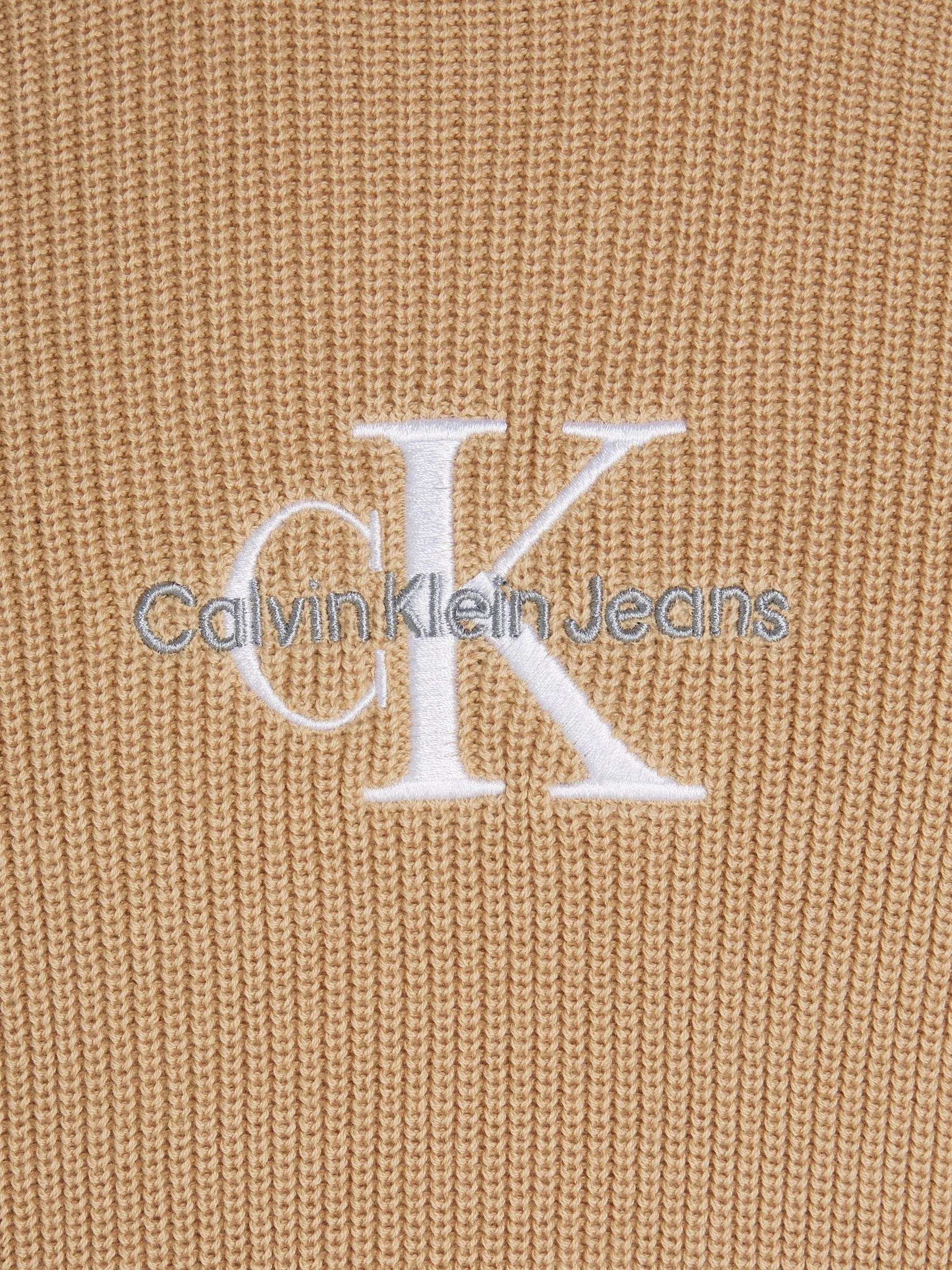 Buy Calvin Klein Jeans Monologo Pullover Jumper, Brown Online at johnlewis.com