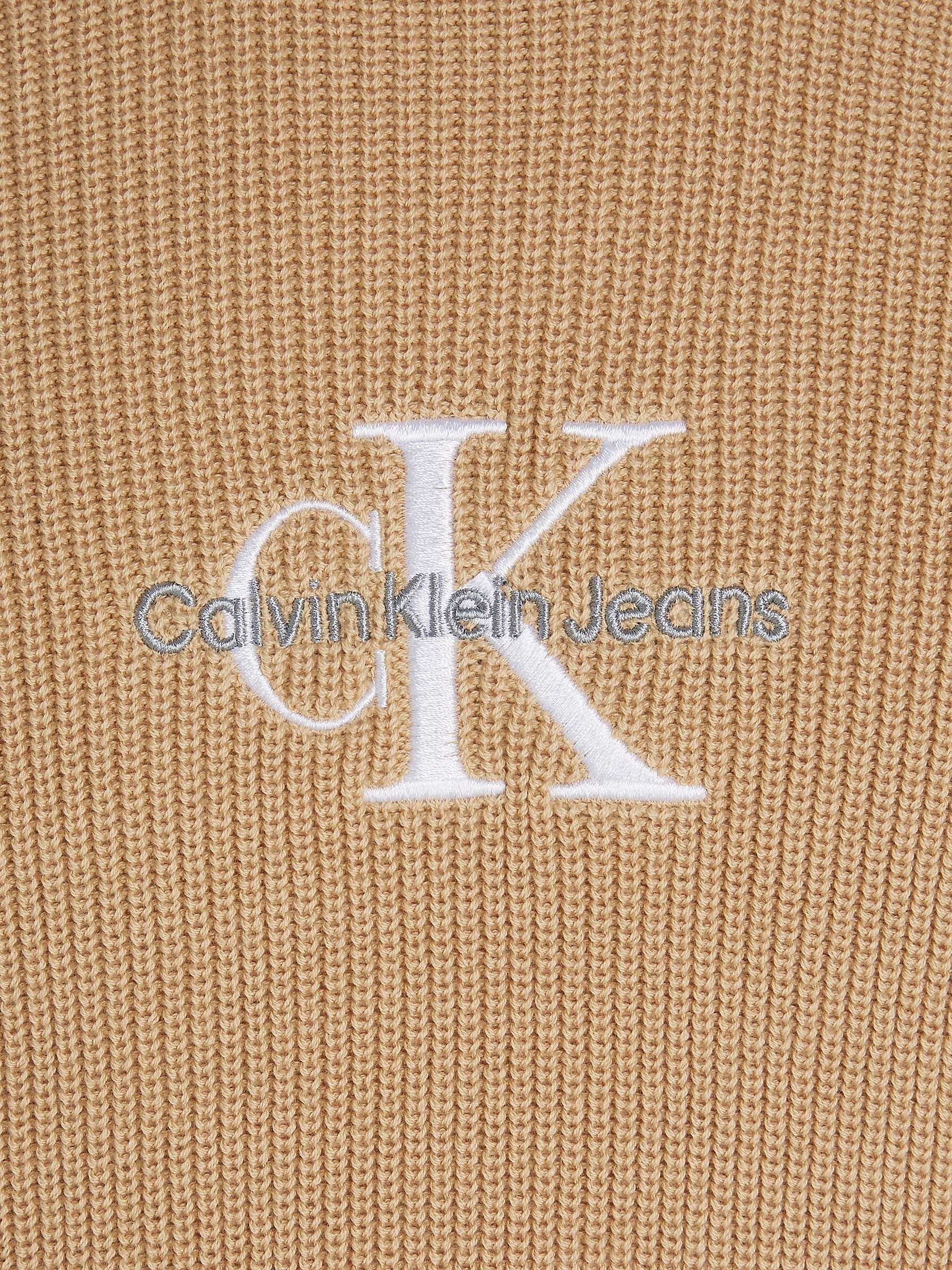 Buy Calvin Klein Jeans Monologo Pullover Jumper, Brown Online at johnlewis.com