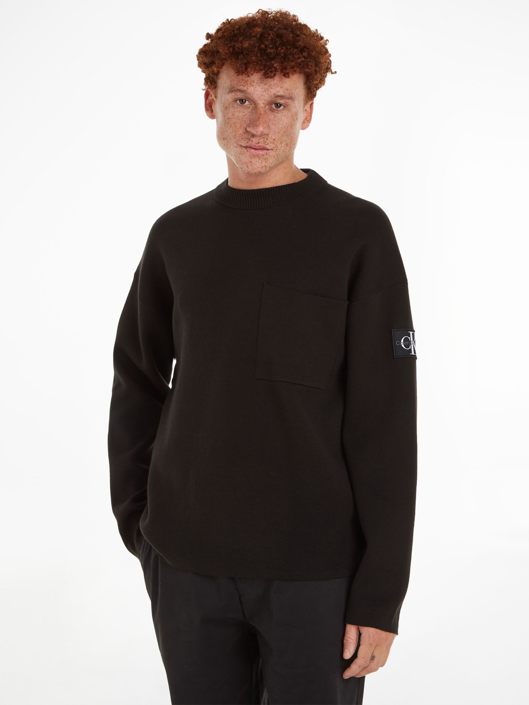 Buy Calvin Klein Jeans Plated Pullover Jumper, Black Online at johnlewis.com