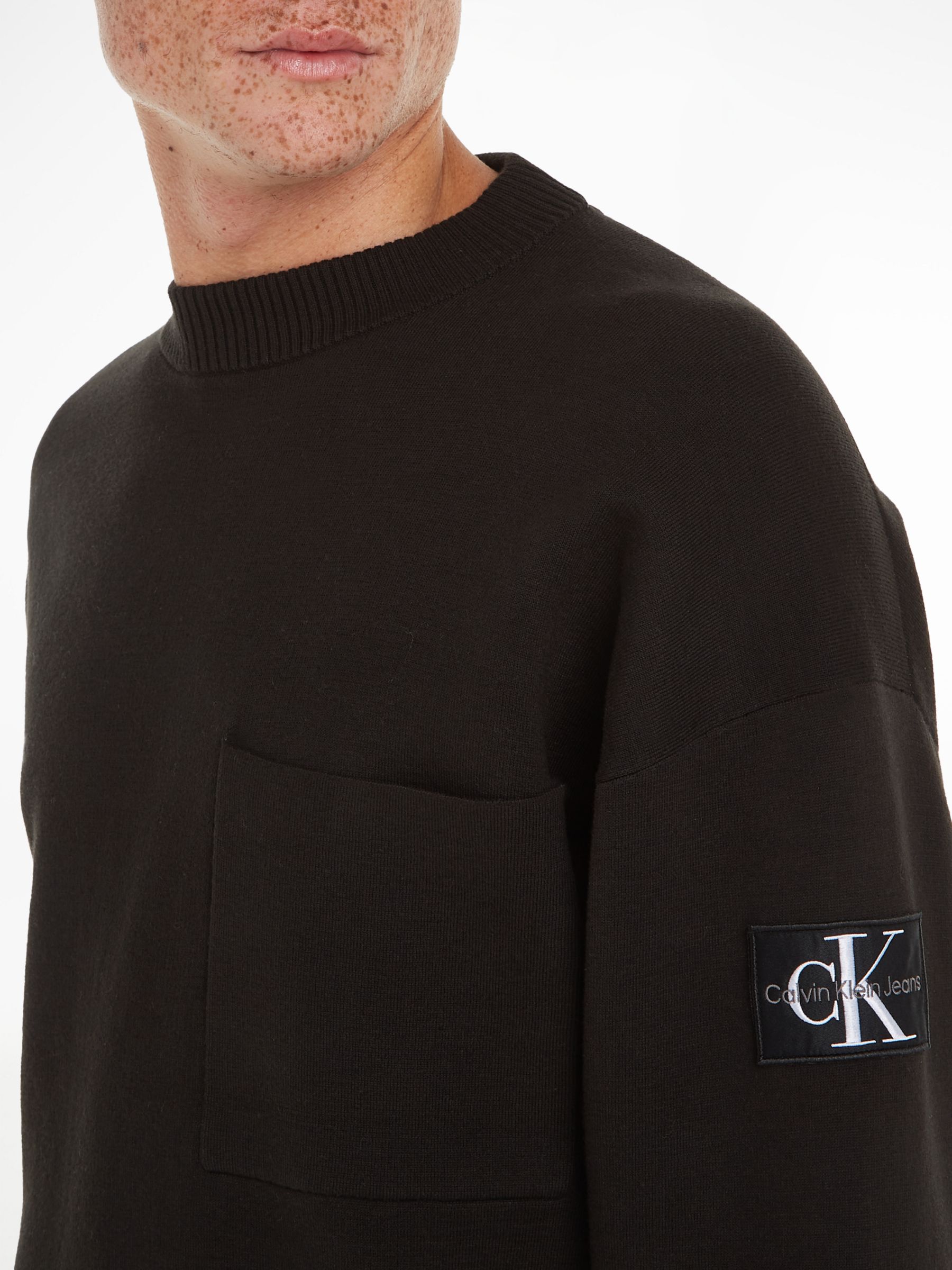Buy Calvin Klein Jeans Plated Pullover Jumper, Black Online at johnlewis.com
