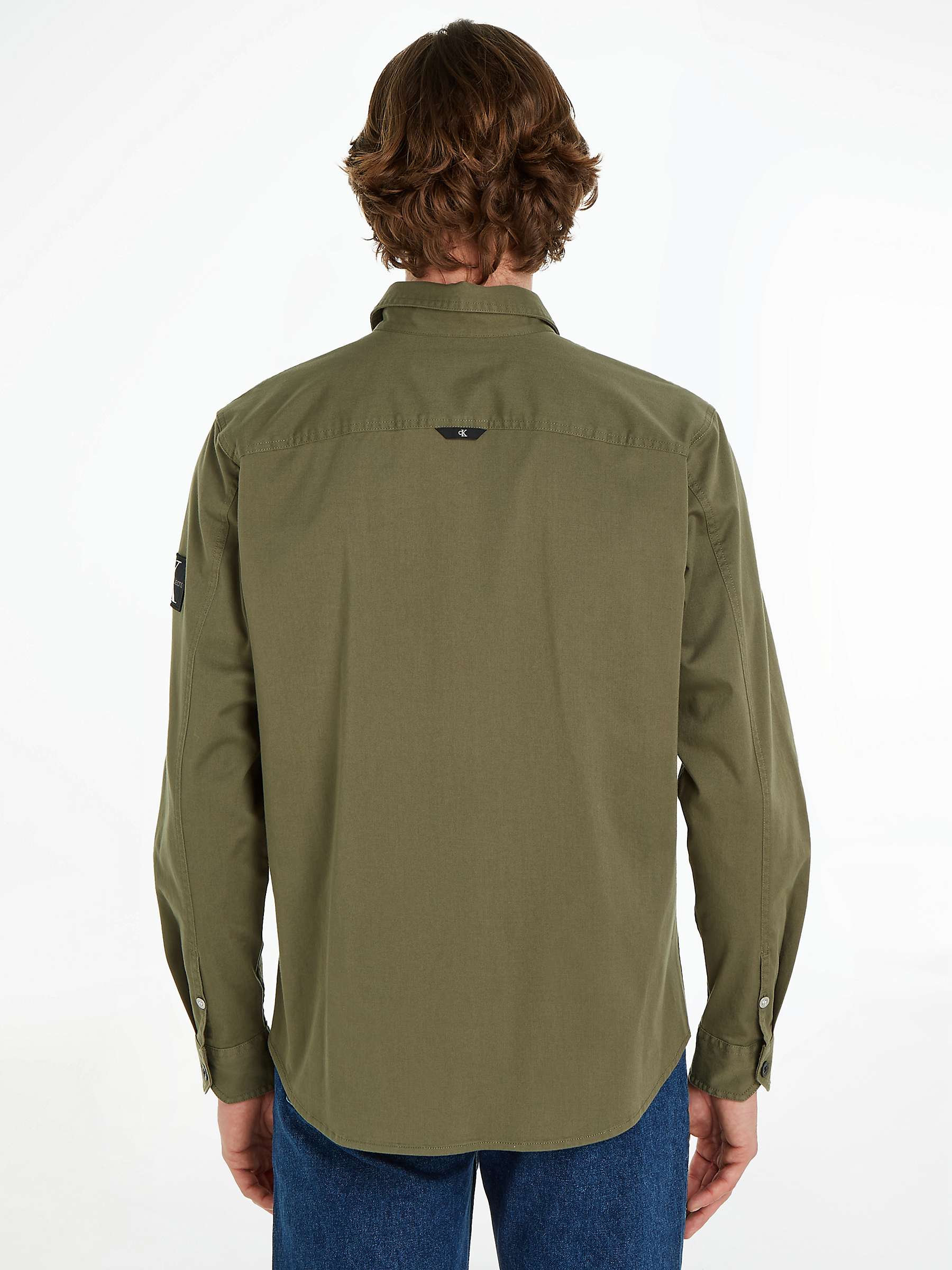 Buy Calvin Klein Jeans Relaxed Monologo Shirt, Dusty Olive Online at johnlewis.com
