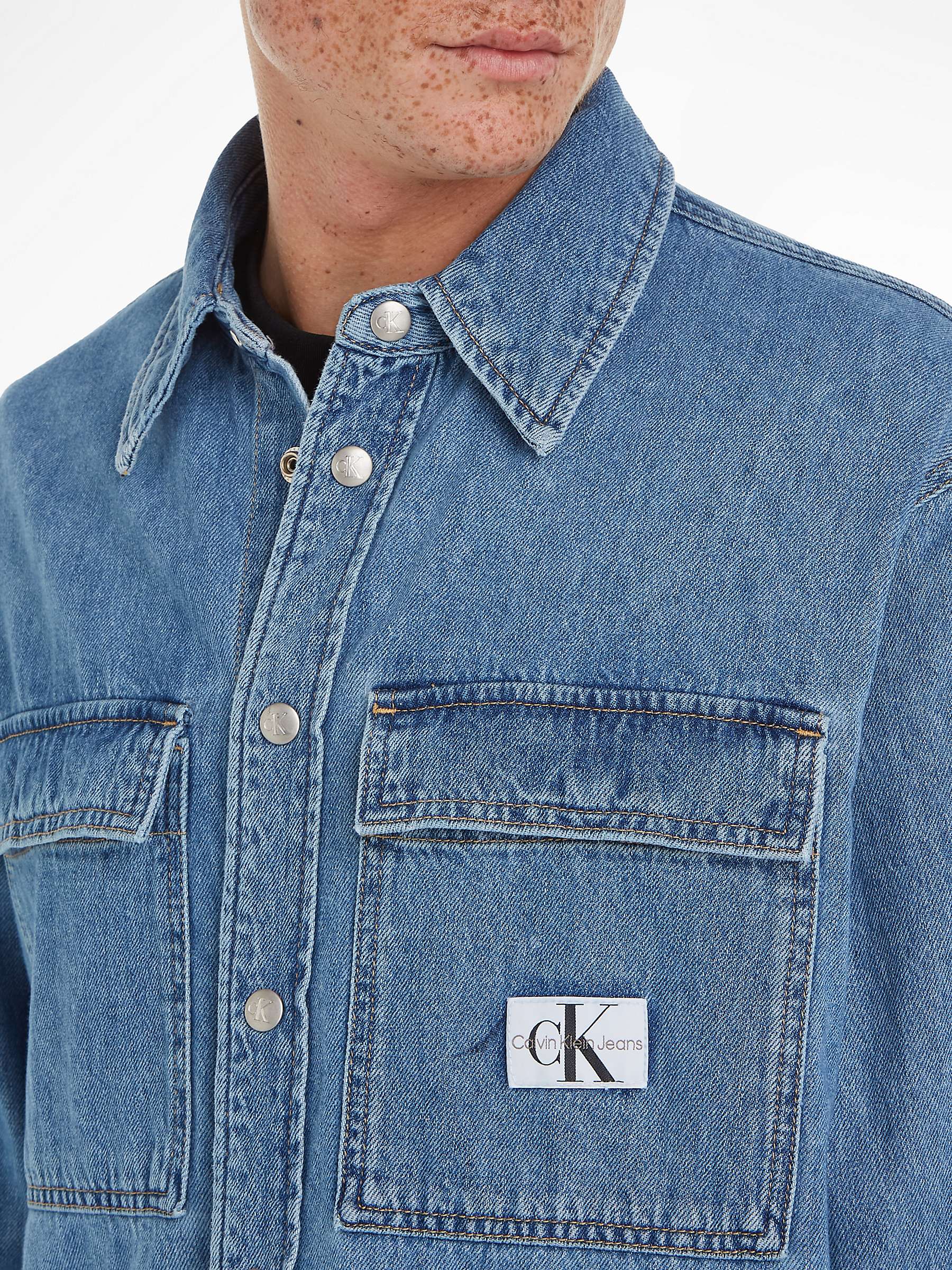 Buy Calvin Klein Jeans Relaxed Denim Shirt, Denim Blue Online at johnlewis.com