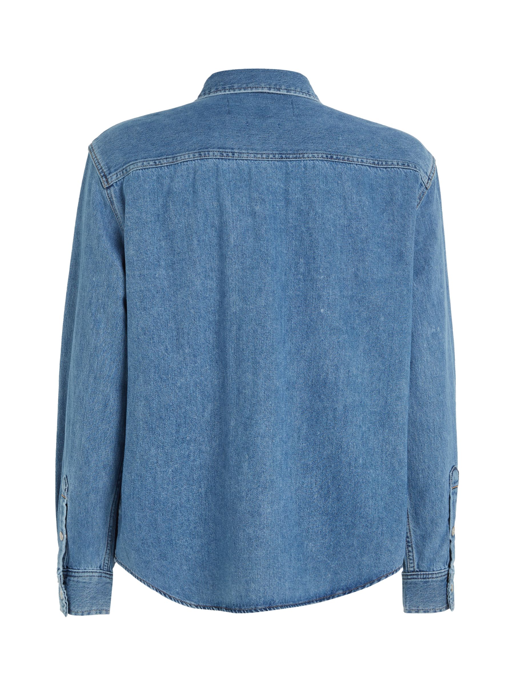 Calvin Klein Jeans Relaxed Denim Shirt, Denim Blue at John Lewis & Partners
