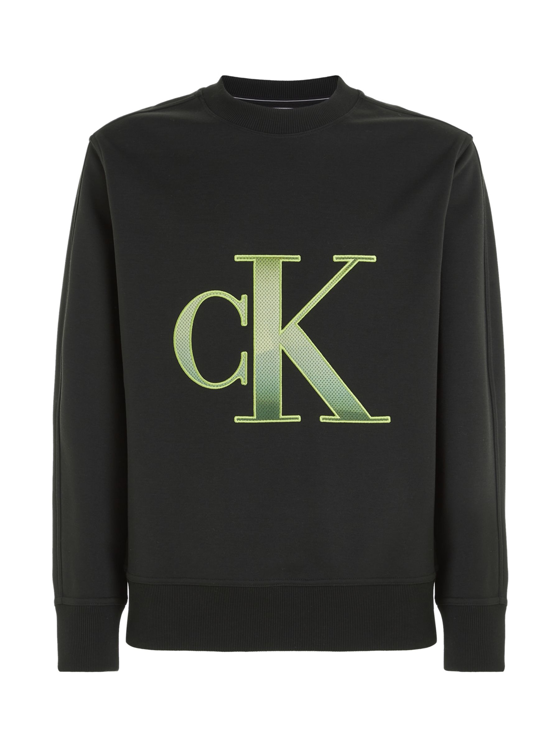 Buy Calvin Klein Jeans Perfora Monologo Jumper, Black Online at johnlewis.com