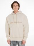 Calvin Klein Jeans Wash Monologo Hoodie, Ivory