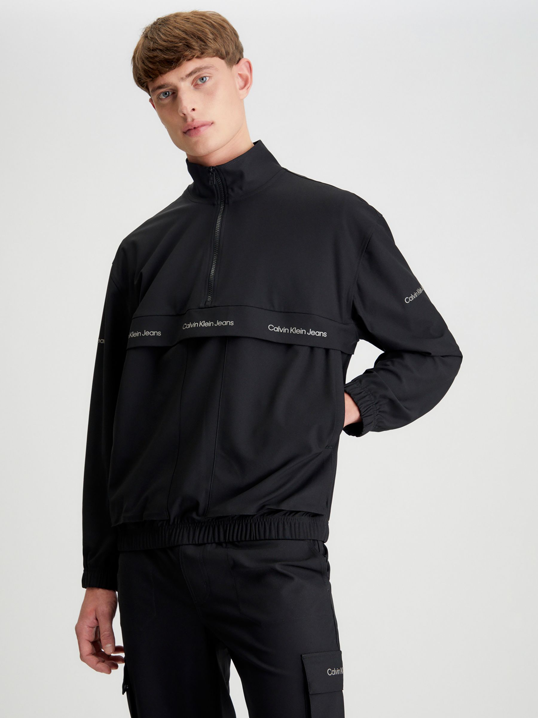 Calvin Klein Calvin Klein Jeans Technical Repeat Logo Zip Jacket, Black, L