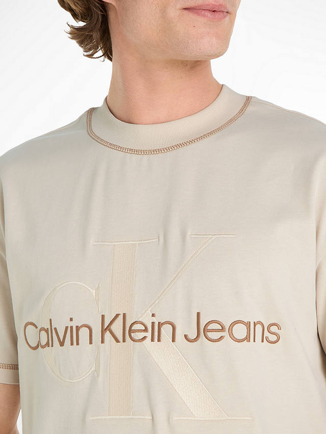 Calvin Klein Jeans Wash Monologo T-Shirt, Ivory
