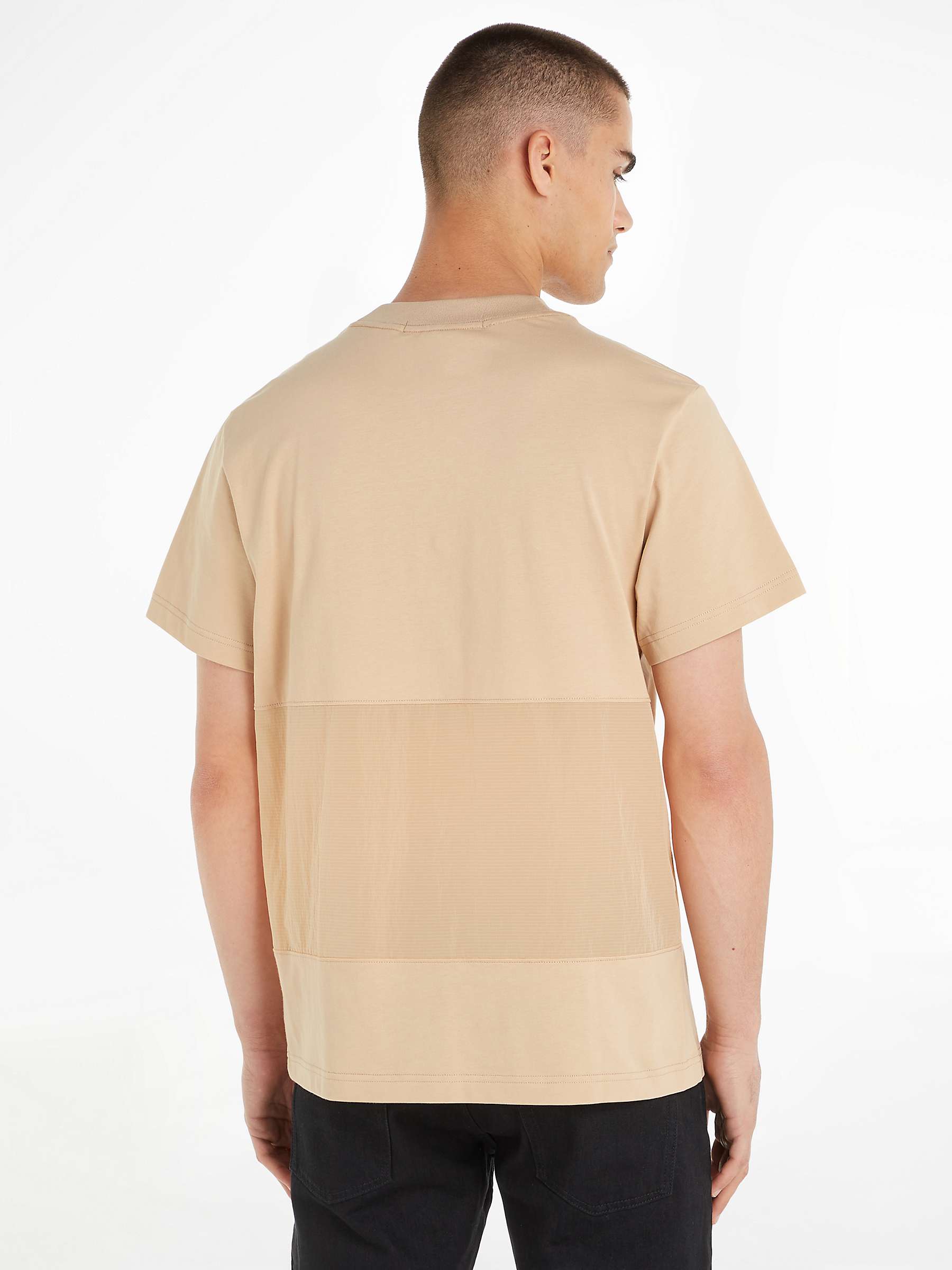 Buy Calvin Klein Jeans Panel Short Sleeve T-Shirt, Brown Online at johnlewis.com
