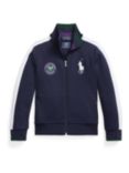 Ralph Lauren Kids' Wimbledon Ballperson Track Zip Through Jacket, Navy/Multi