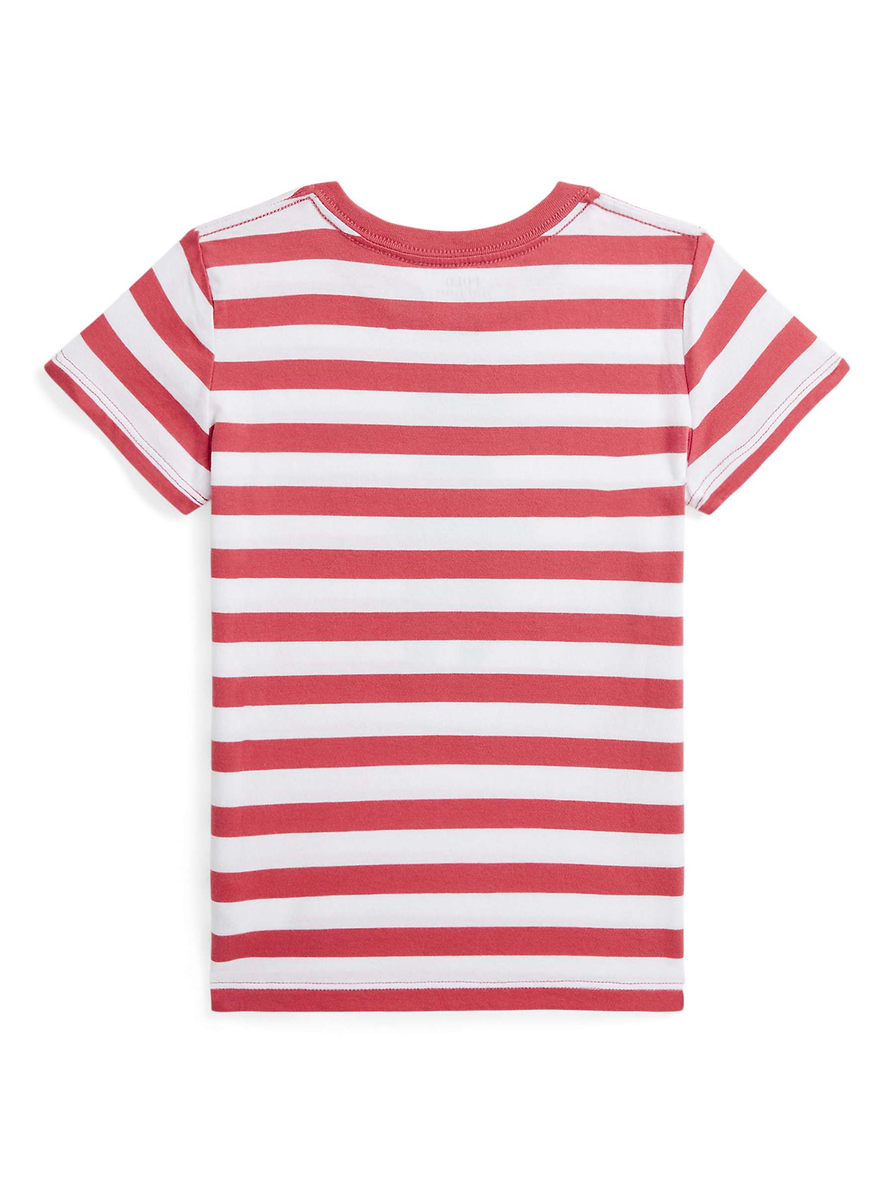 Buy Ralph Lauren Kids' Polo Bear Stripe T-Shirt, Nantucket Red Online at johnlewis.com