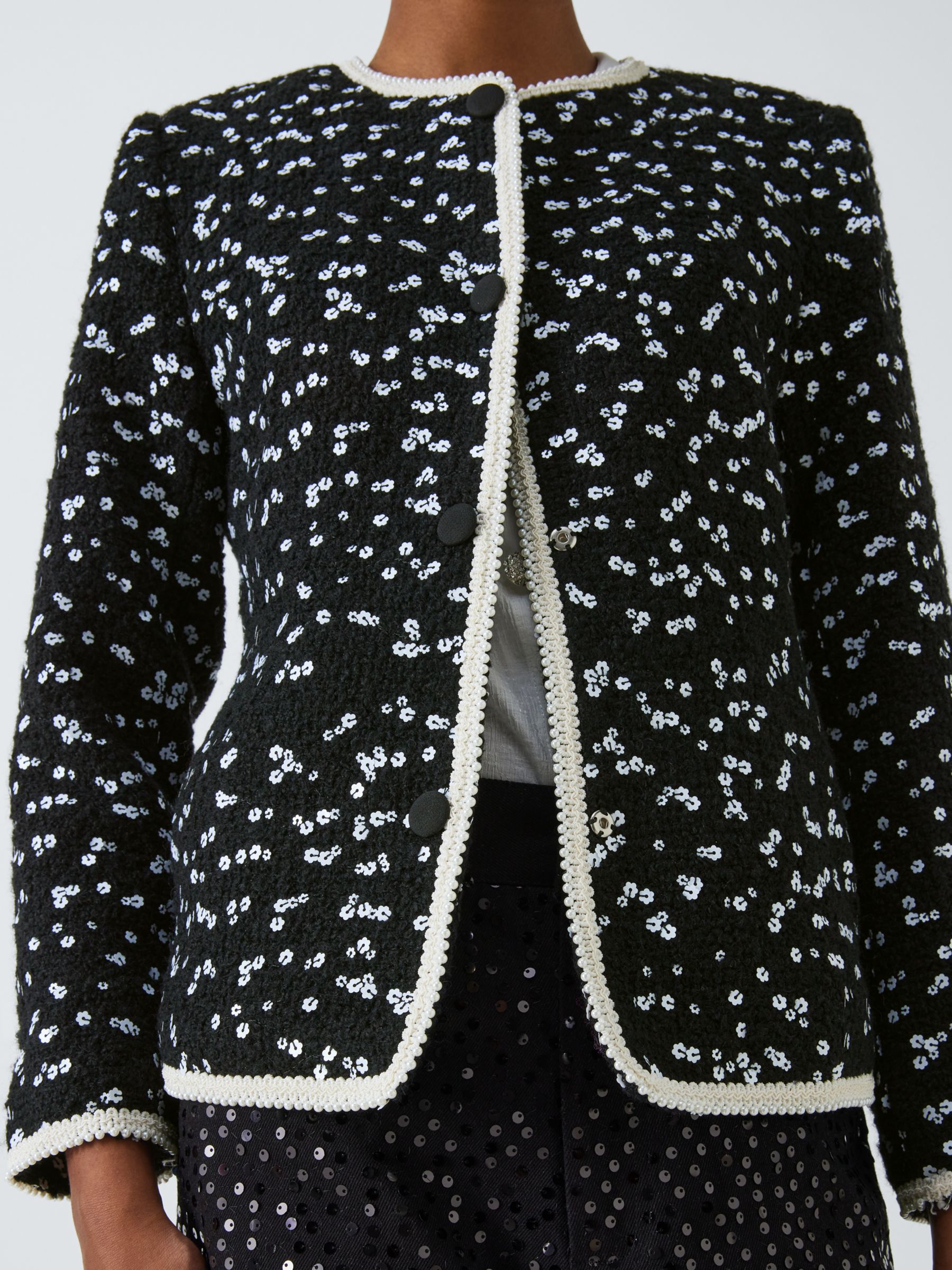Sister Jane Renoir Embellished Tweed Jacket, Black/Multi, 8