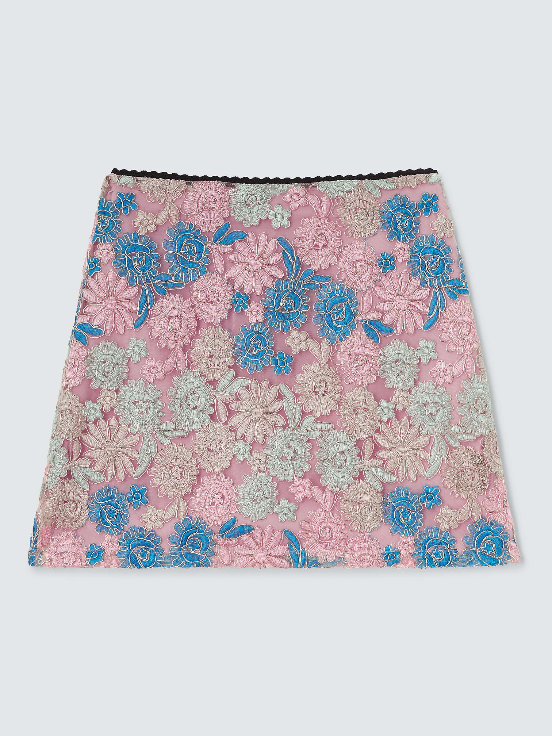 Sister Jane Artist Embroidered Floral Mini Skirt, Pink/Multi at John ...