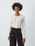 Sister Jane Victoria Textured Floral Cut-Out Collar Shirt, White, White