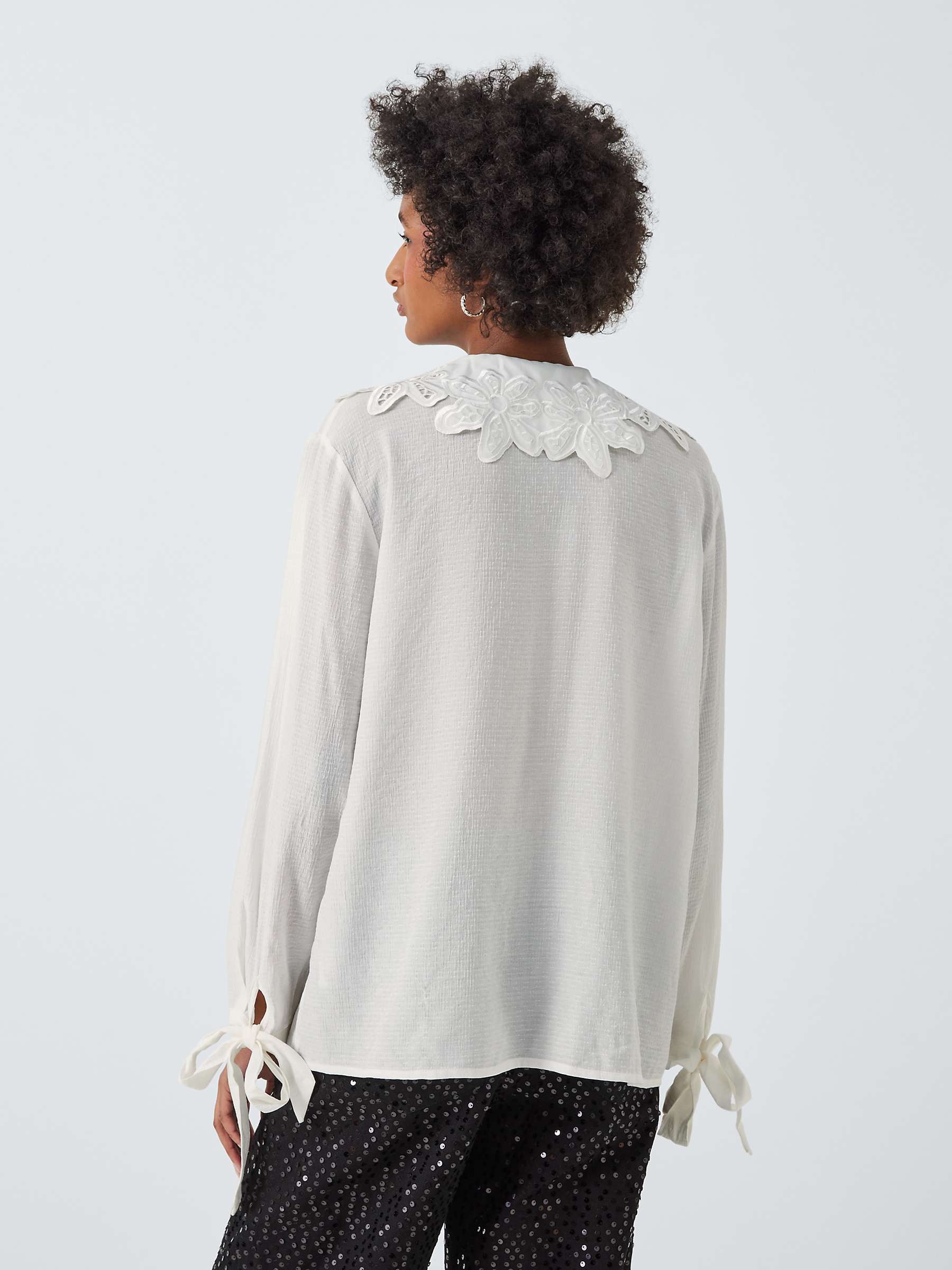 Buy Sister Jane Victoria Textured Floral Cut-Out Collar Shirt, White Online at johnlewis.com
