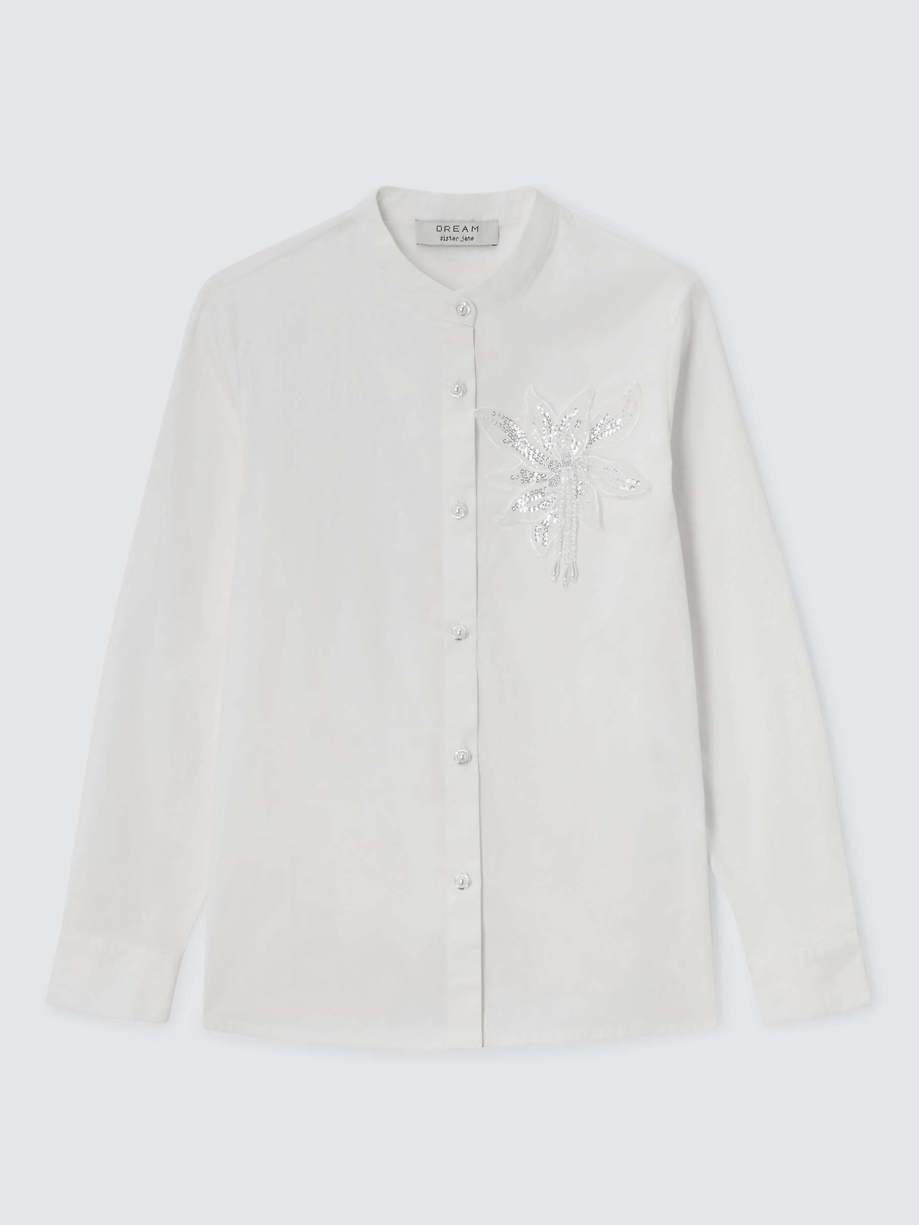 Buy Sister Jane Cezanne Sequin Flower Linen Blend Shirt, White Online at johnlewis.com