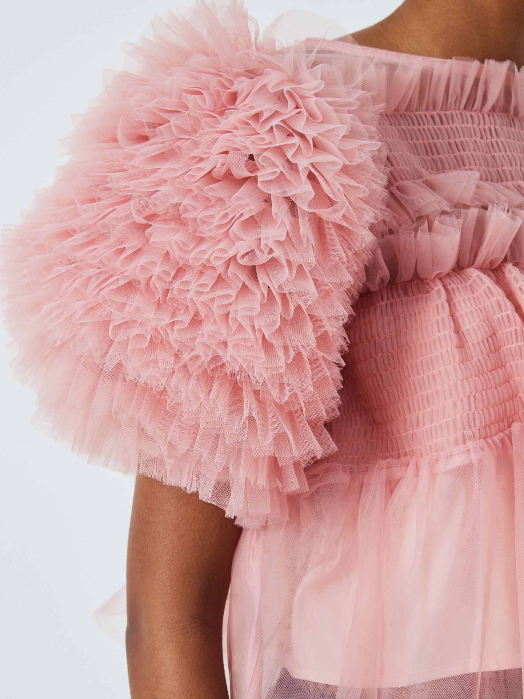 Sister Jane organza ruffle crop top in baby pink