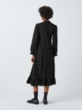 Sister Jane Neptune Contrast Bow Placket Midi Dress, Black/White